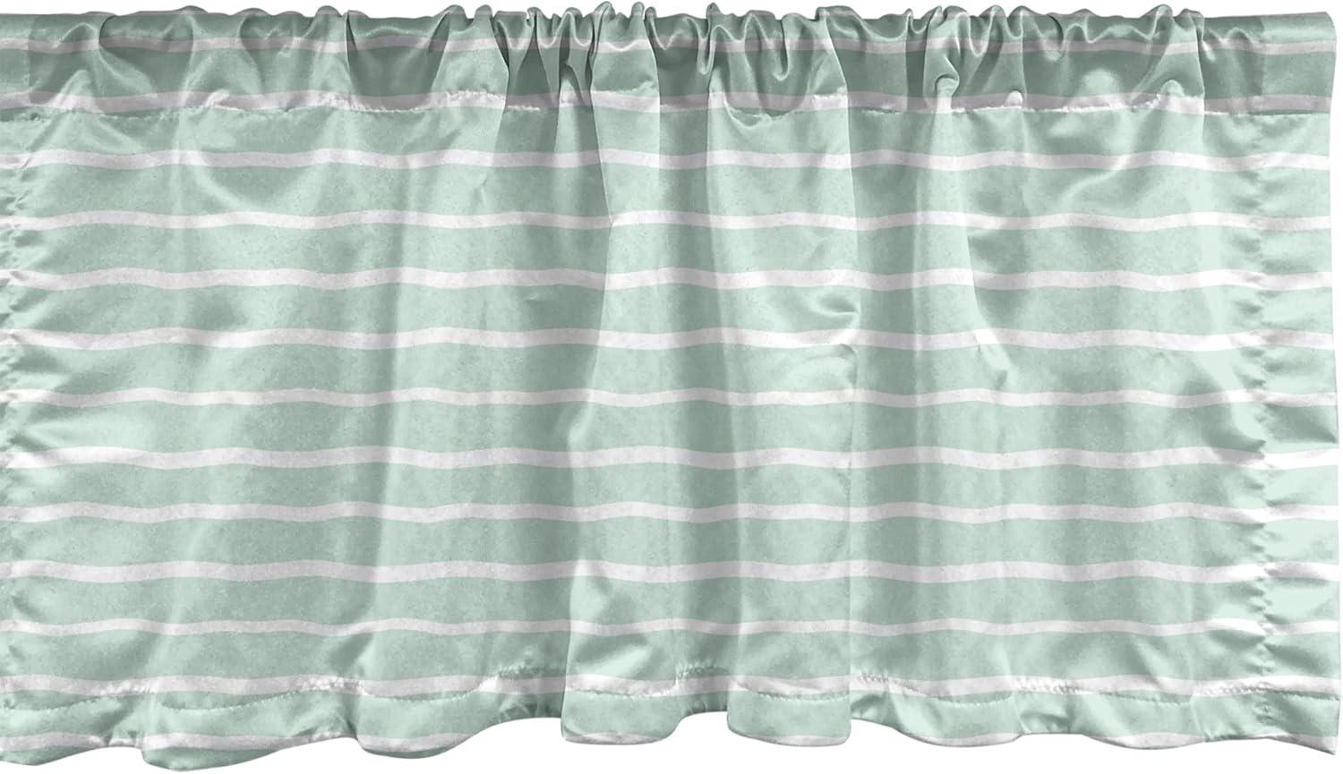 imageAmbesonne Lemons Window Valance Continuous Citrus Fruits Leaves Refreshing Cartoon Pattern Curtain Valance for Kitchen Bedroom Decor with Rod Pocket 54 X 18 Lime Green Earth YellowAlmond Green White