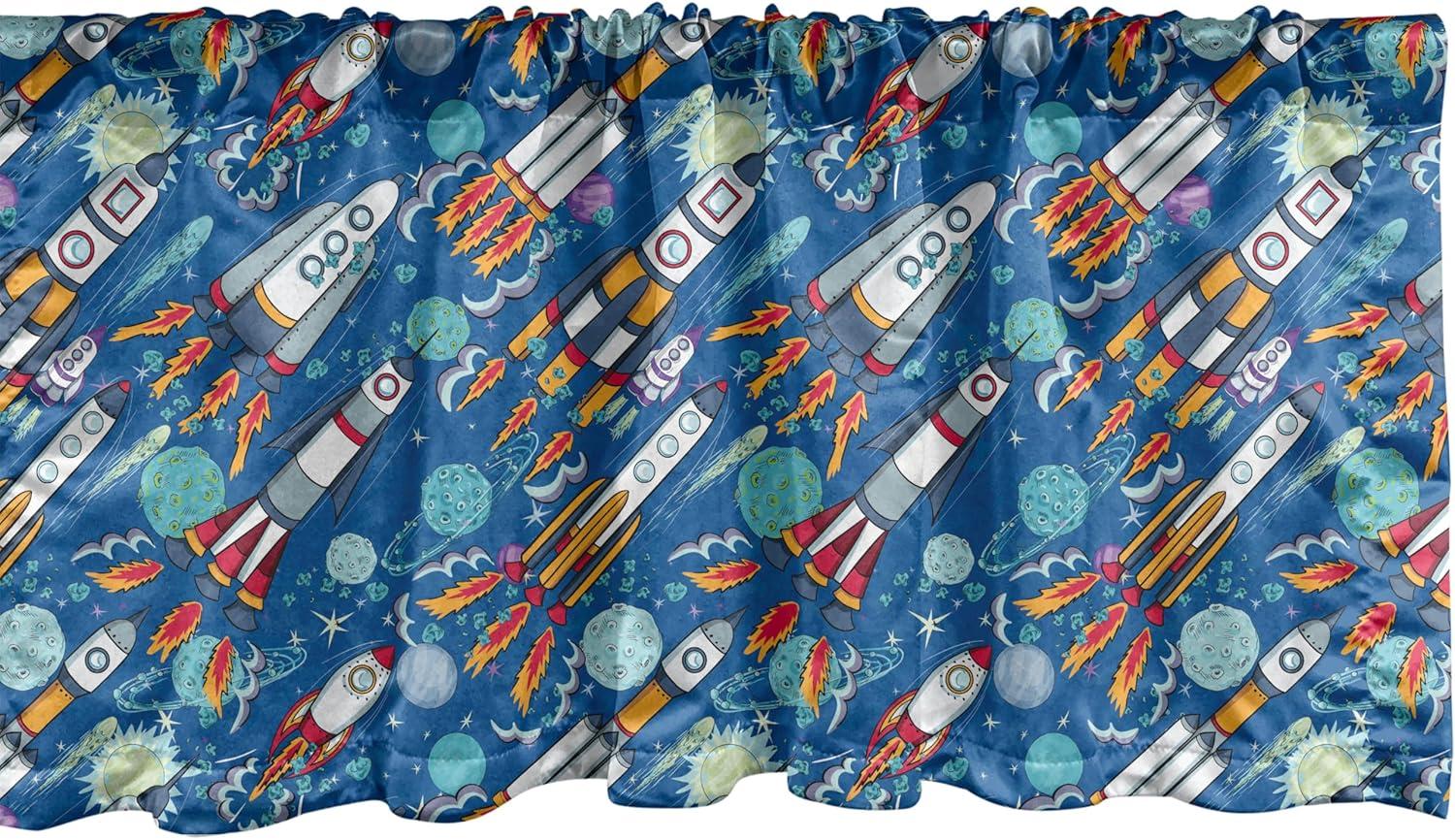 imageAmbesonne Lemons Window Valance Continuous Citrus Fruits Leaves Refreshing Cartoon Pattern Curtain Valance for Kitchen Bedroom Decor with Rod Pocket 54 X 18 Lime Green Earth YellowViolet Blue