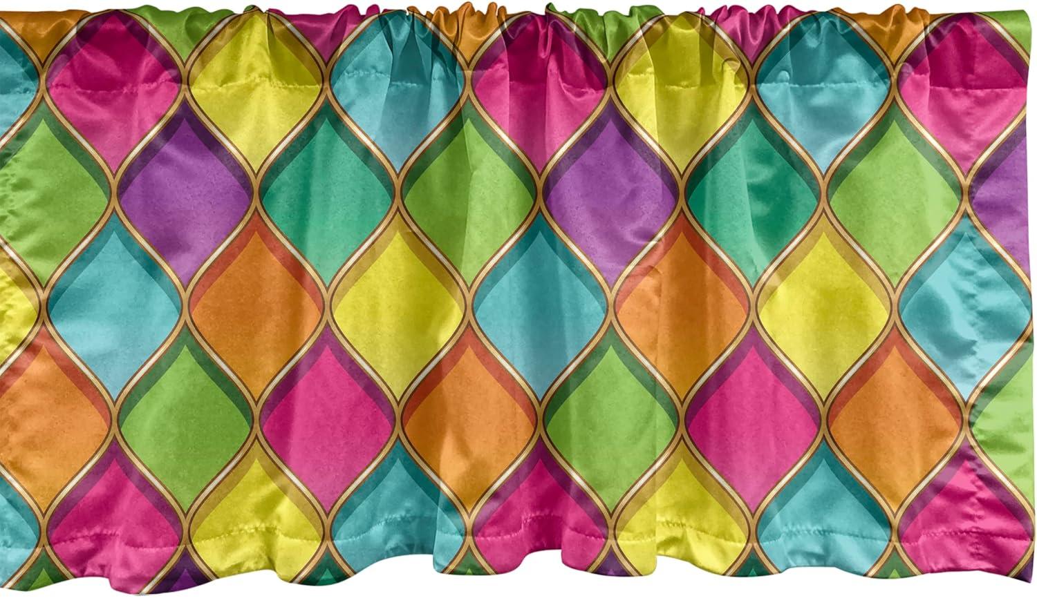 imageAmbesonne Lemons Window Valance Continuous Citrus Fruits Leaves Refreshing Cartoon Pattern Curtain Valance for Kitchen Bedroom Decor with Rod Pocket 54 X 18 Lime Green Earth YellowMulti Color