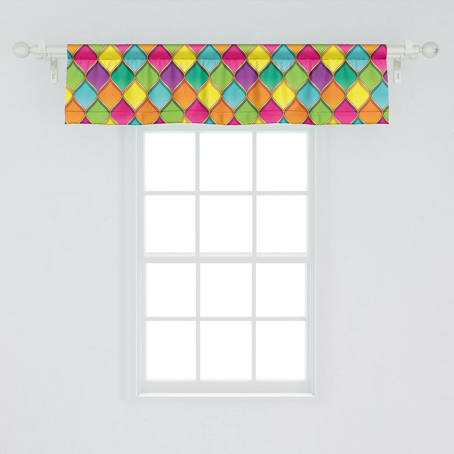 imageAmbesonne Lemons Window Valance Continuous Citrus Fruits Leaves Refreshing Cartoon Pattern Curtain Valance for Kitchen Bedroom Decor with Rod Pocket 54 X 18 Lime Green Earth YellowMulti Color