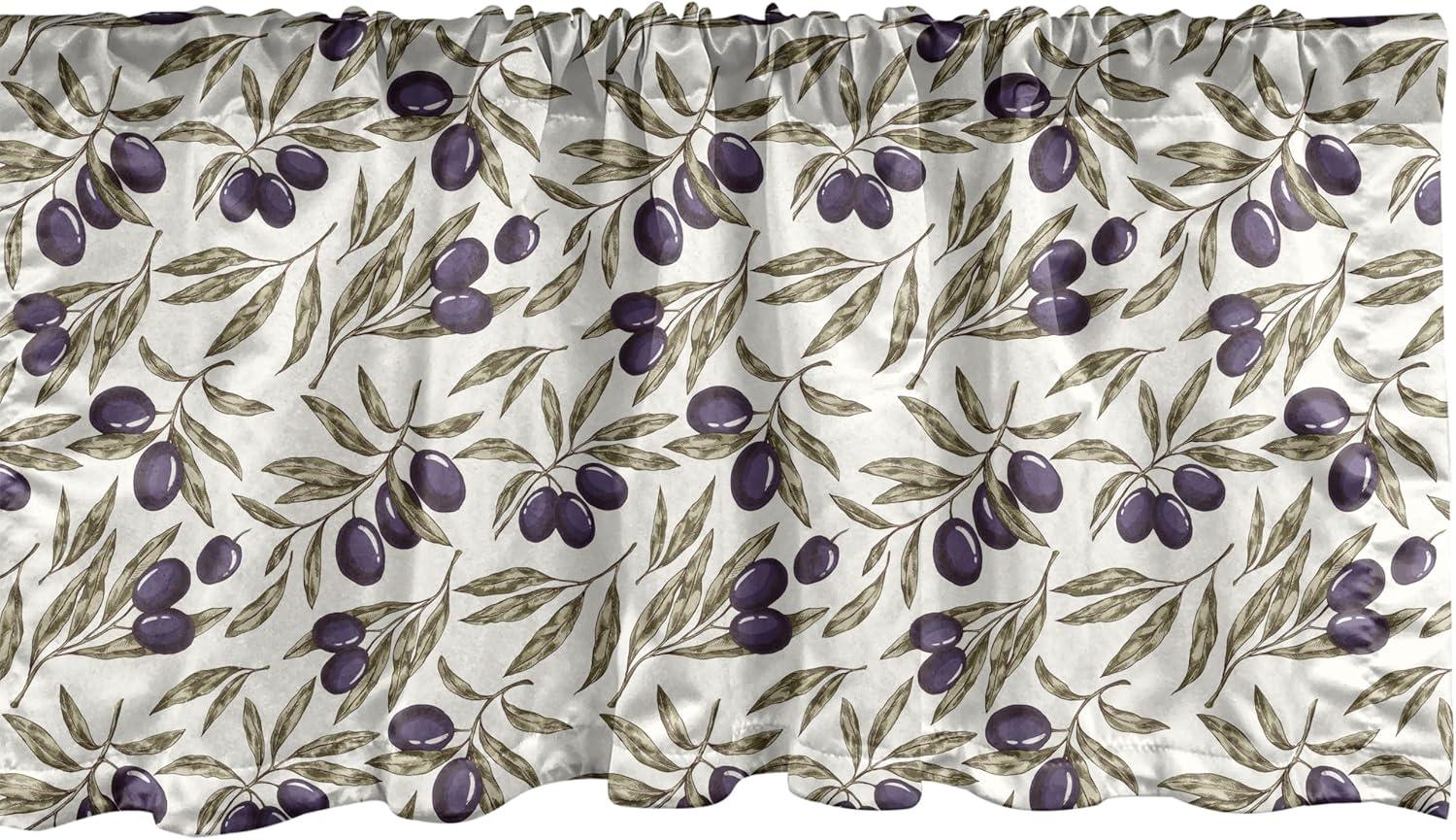 imageAmbesonne Lemons Window Valance Continuous Citrus Fruits Leaves Refreshing Cartoon Pattern Curtain Valance for Kitchen Bedroom Decor with Rod Pocket 54 X 18 Lime Green Earth YellowQuartz Taupe