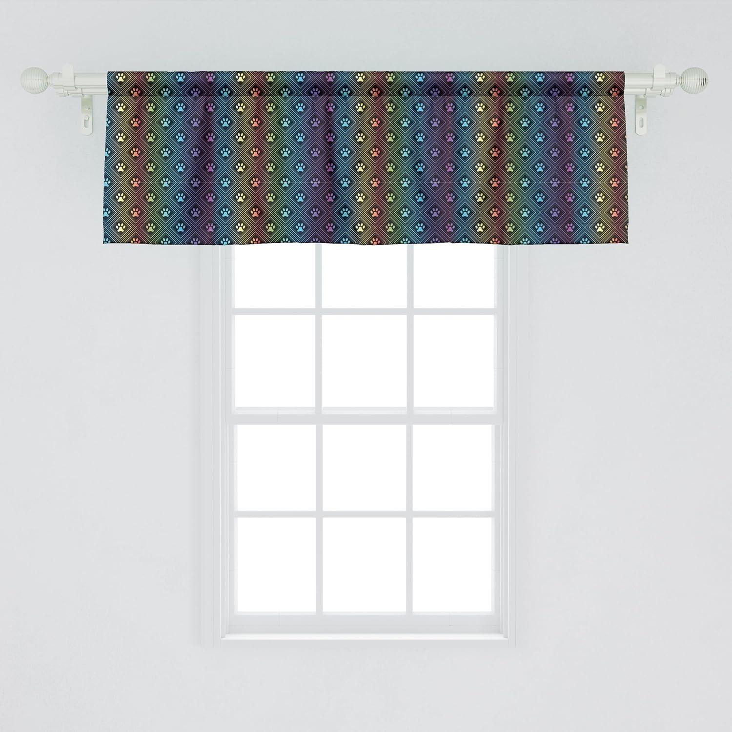 imageAmbesonne Lemons Window Valance Continuous Citrus Fruits Leaves Refreshing Cartoon Pattern Curtain Valance for Kitchen Bedroom Decor with Rod Pocket 54 X 18 Lime Green Earth YellowPetrol Blue