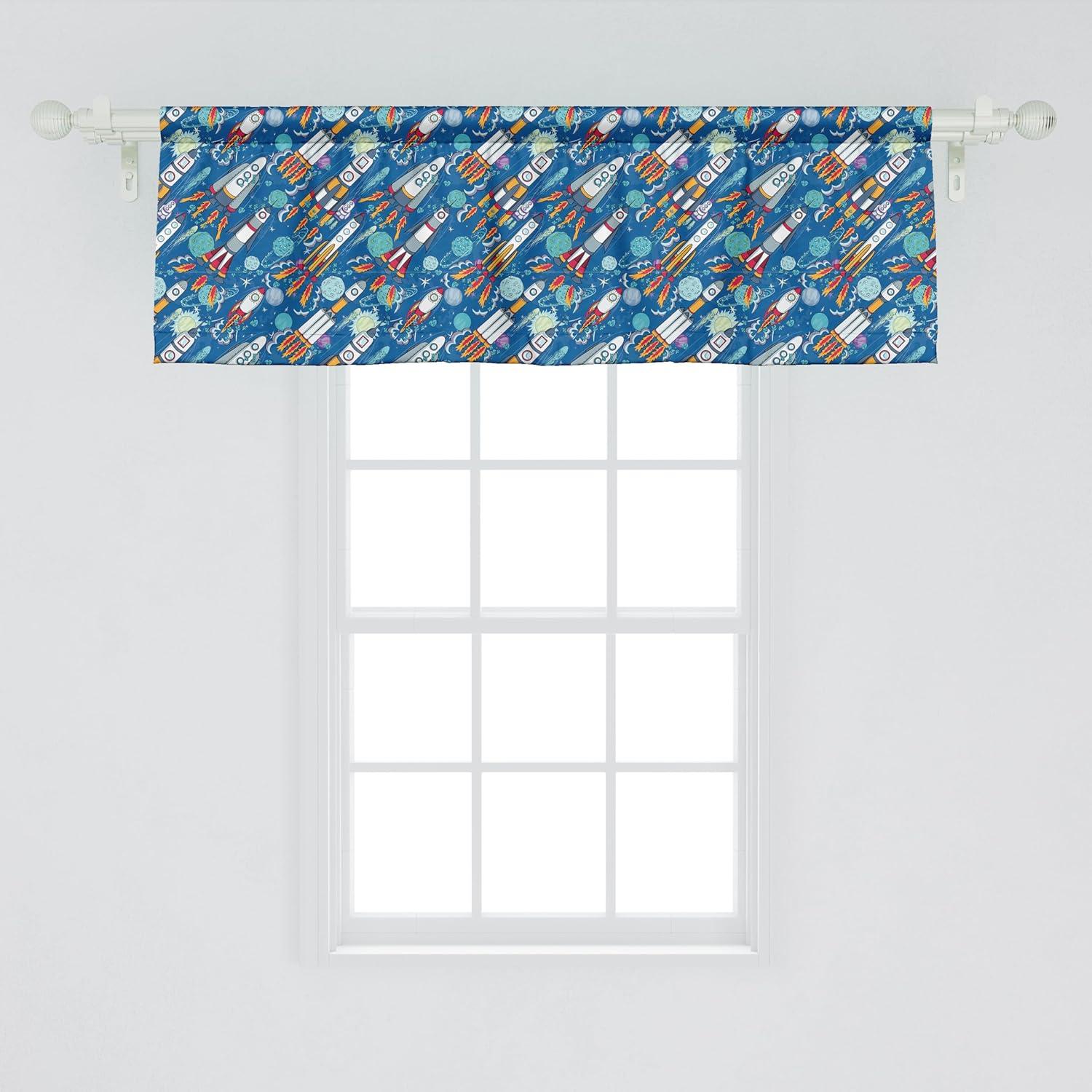 imageAmbesonne Lemons Window Valance Continuous Citrus Fruits Leaves Refreshing Cartoon Pattern Curtain Valance for Kitchen Bedroom Decor with Rod Pocket 54 X 18 Lime Green Earth YellowViolet Blue