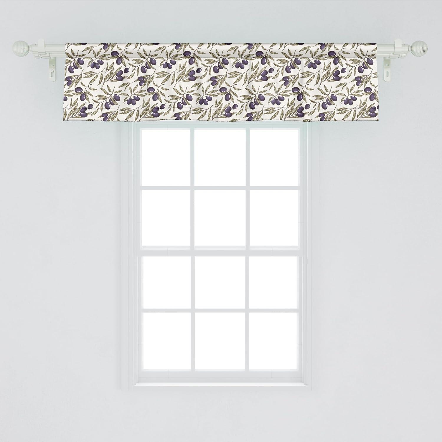 imageAmbesonne Lemons Window Valance Continuous Citrus Fruits Leaves Refreshing Cartoon Pattern Curtain Valance for Kitchen Bedroom Decor with Rod Pocket 54 X 18 Lime Green Earth YellowQuartz Taupe