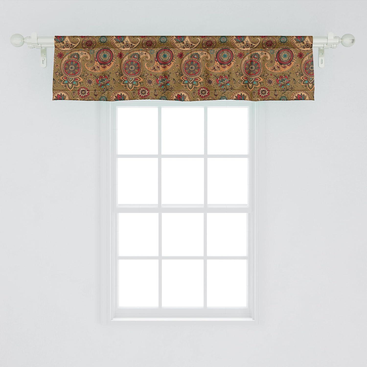 imageAmbesonne Lemons Window Valance Continuous Citrus Fruits Leaves Refreshing Cartoon Pattern Curtain Valance for Kitchen Bedroom Decor with Rod Pocket 54 X 18 Lime Green Earth YellowArmy Green