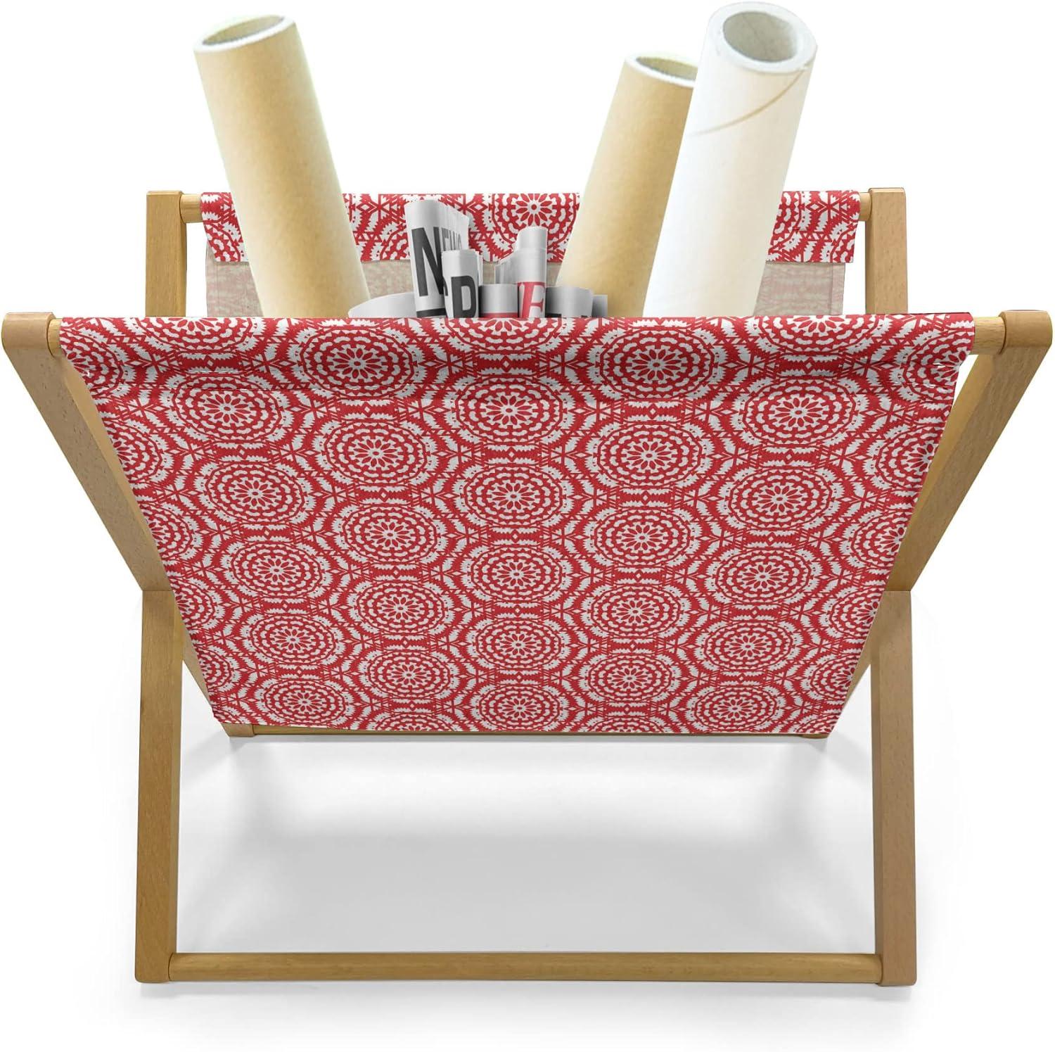 imageAmbesonne Love Magazine and Book Holder Love Valentines Day Calligraphy Illustration Ornament Illustration Art Floor Rack Decor for Interior of Home amp Office 22 x 19 Vermilion BlackRed White