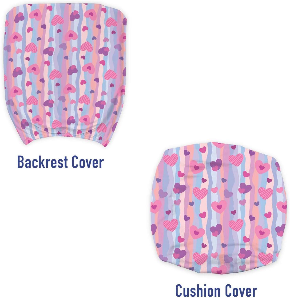 imageAmbesonne Love Office Chair Cover Hearts for Valentine Vertical Stripes Lines Ornament Romance Wedding Stretchable Decorative Universal Size High Back Printed Slipcover Pale Mauve PurplePale Mauve Purple