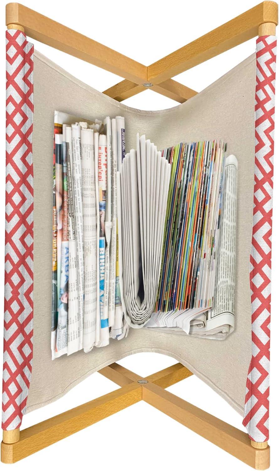 imageAmbesonne Orange Magazine and Book Holder Romantic Valentines Day Bridal Theme Hearts with Swirl Branches Image Floor Rack Decor for Interior of Home amp Office 22 x 19 Dark Brown VermilionDark Coral and White