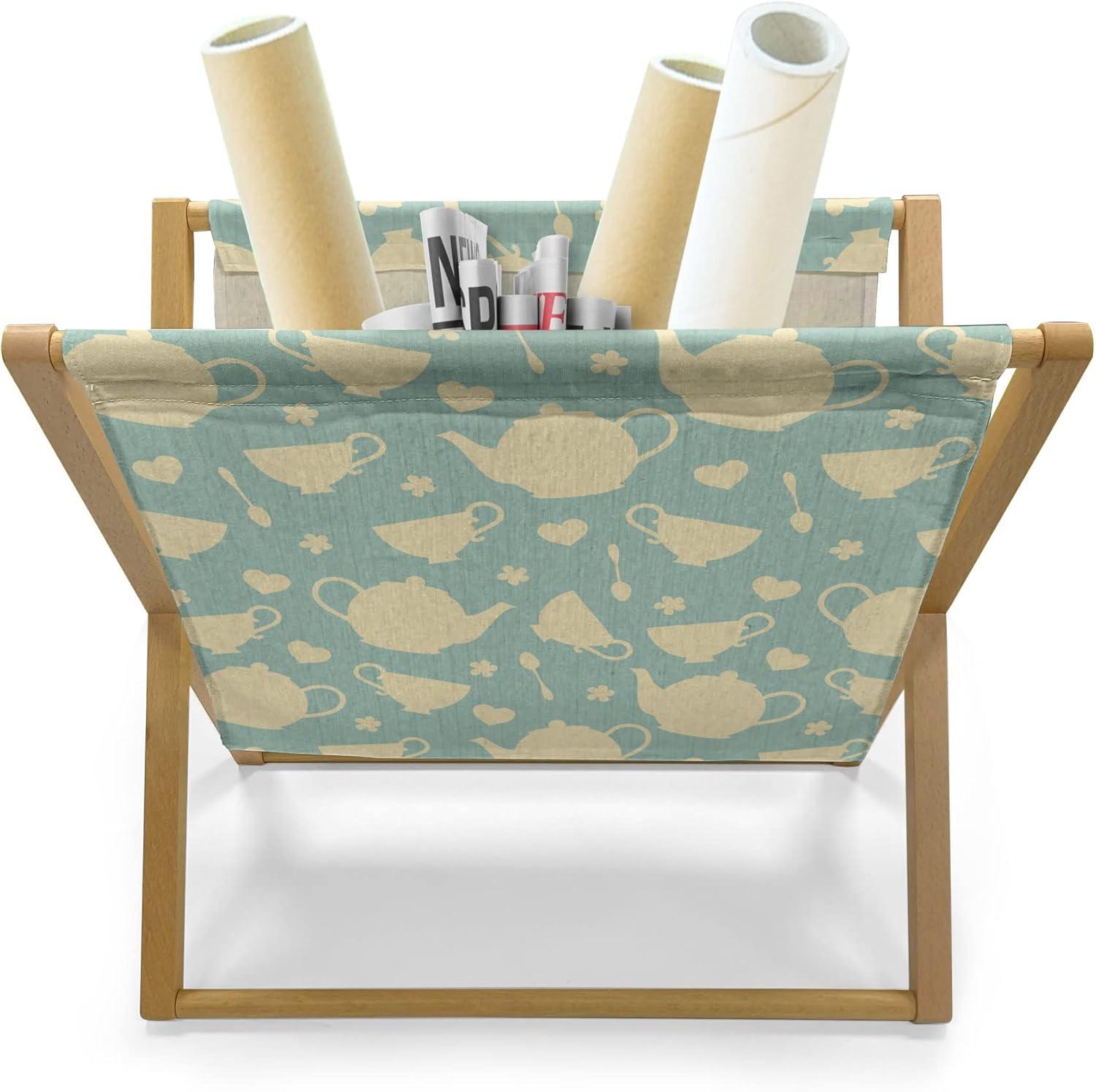 imageAmbesonne Orange Magazine and Book Holder Romantic Valentines Day Bridal Theme Hearts with Swirl Branches Image Floor Rack Decor for Interior of Home amp Office 22 x 19 Dark Brown VermilionPale Yellow Turquoise
