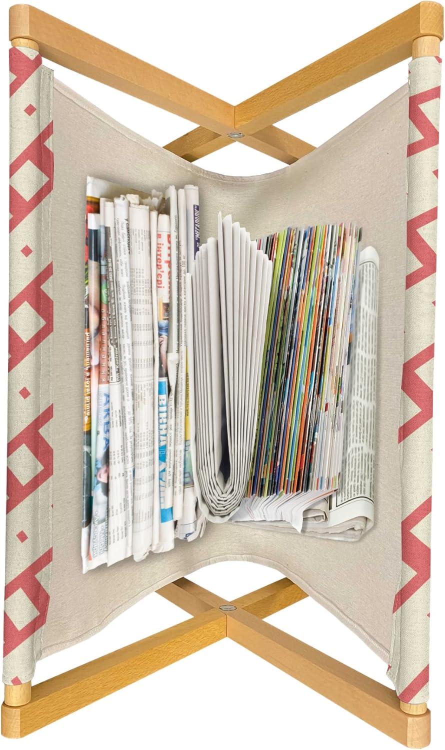 imageAmbesonne Orange Magazine and Book Holder Romantic Valentines Day Bridal Theme Hearts with Swirl Branches Image Floor Rack Decor for Interior of Home amp Office 22 x 19 Dark Brown VermilionCoral and Cream