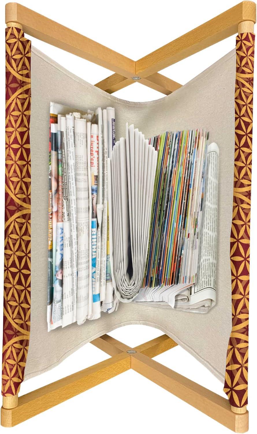 imageAmbesonne Orange Magazine and Book Holder Romantic Valentines Day Bridal Theme Hearts with Swirl Branches Image Floor Rack Decor for Interior of Home amp Office 22 x 19 Dark Brown VermilionMustard Orange