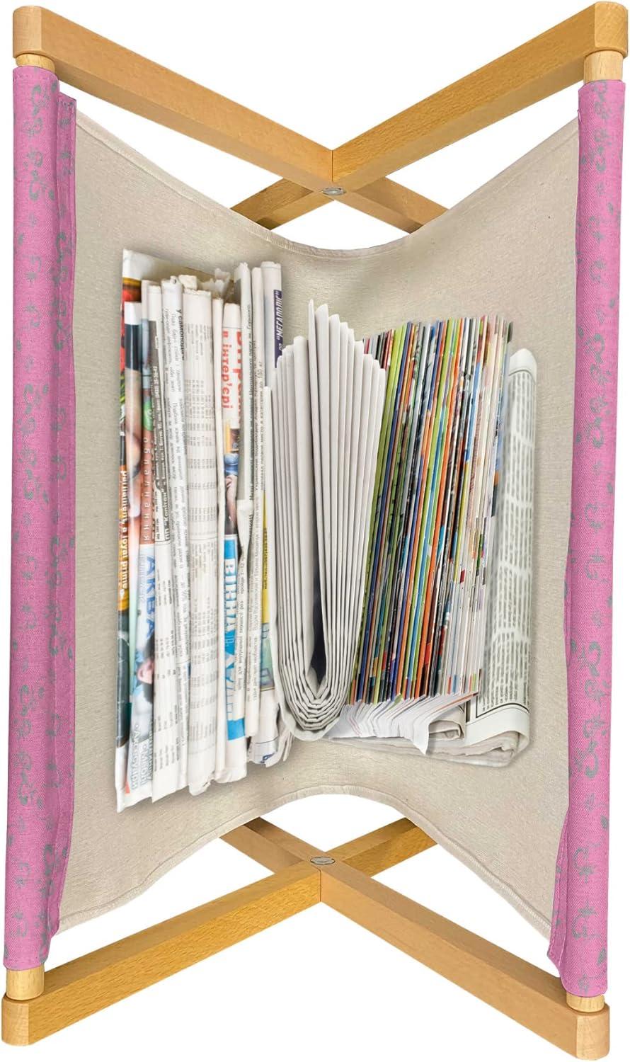 imageAmbesonne Orange Magazine and Book Holder Romantic Valentines Day Bridal Theme Hearts with Swirl Branches Image Floor Rack Decor for Interior of Home amp Office 22 x 19 Dark Brown VermilionPink Grey