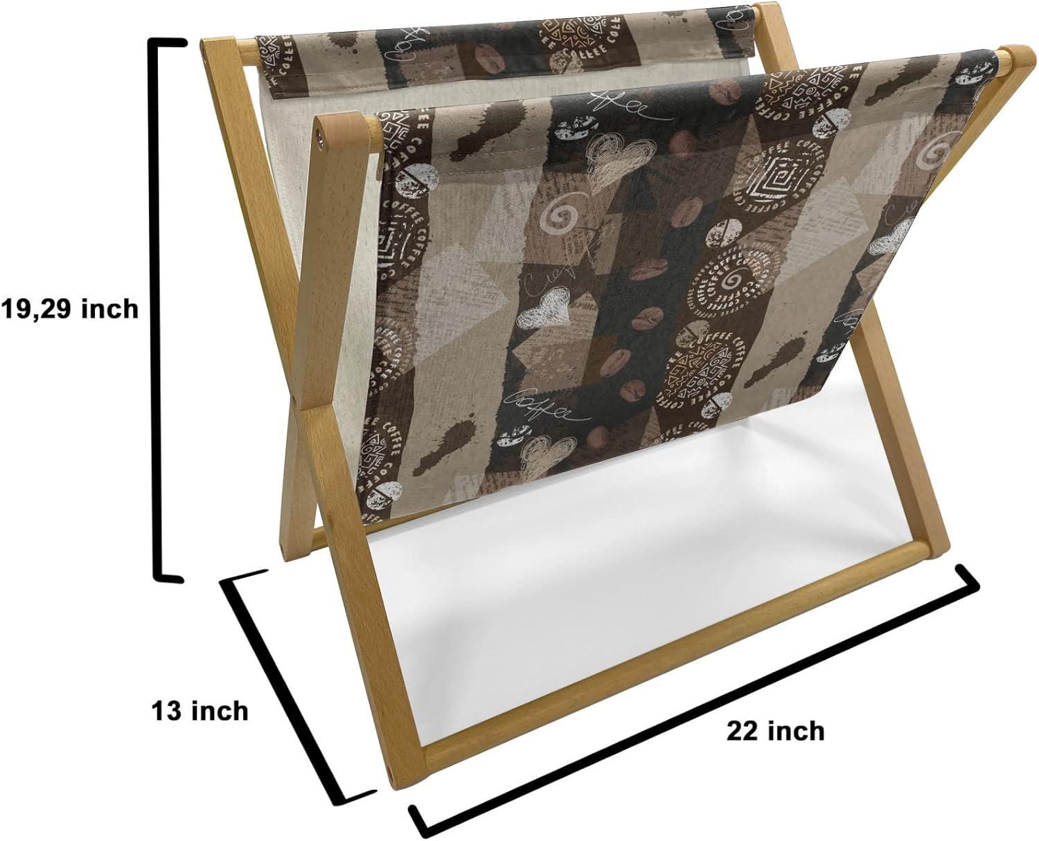 imageAmbesonne Orange Magazine and Book Holder Romantic Valentines Day Bridal Theme Hearts with Swirl Branches Image Floor Rack Decor for Interior of Home amp Office 22 x 19 Dark Brown VermilionBrown