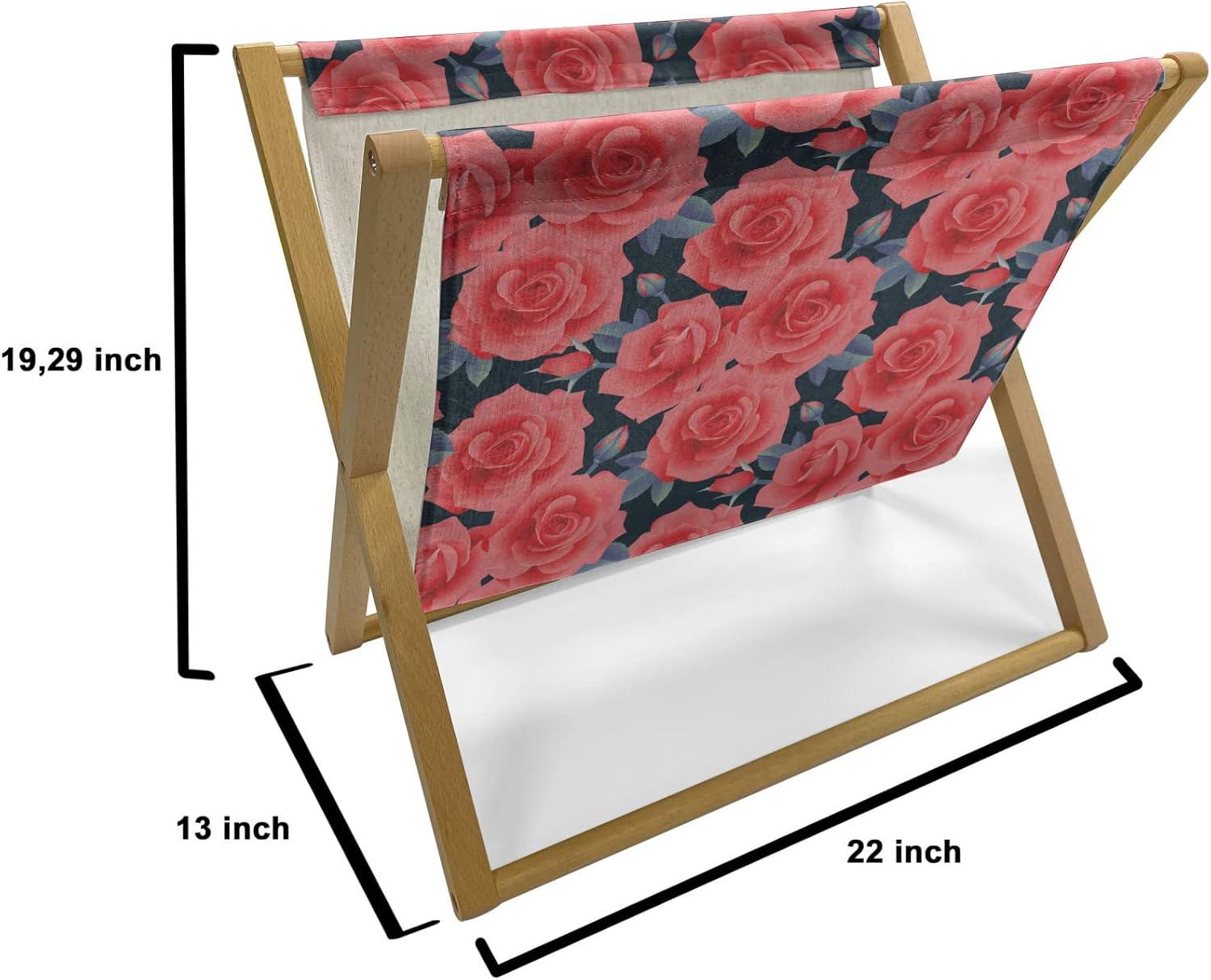 imageAmbesonne Romantic Magazine and Book Holder Flowers Hearts Valentines Celebration Birthday Lovers Twiggy Branches Floor Rack Decor for Interior of Home amp Office 22 x 19 Coral Pale Peach PinkDark Coral Dark Blue