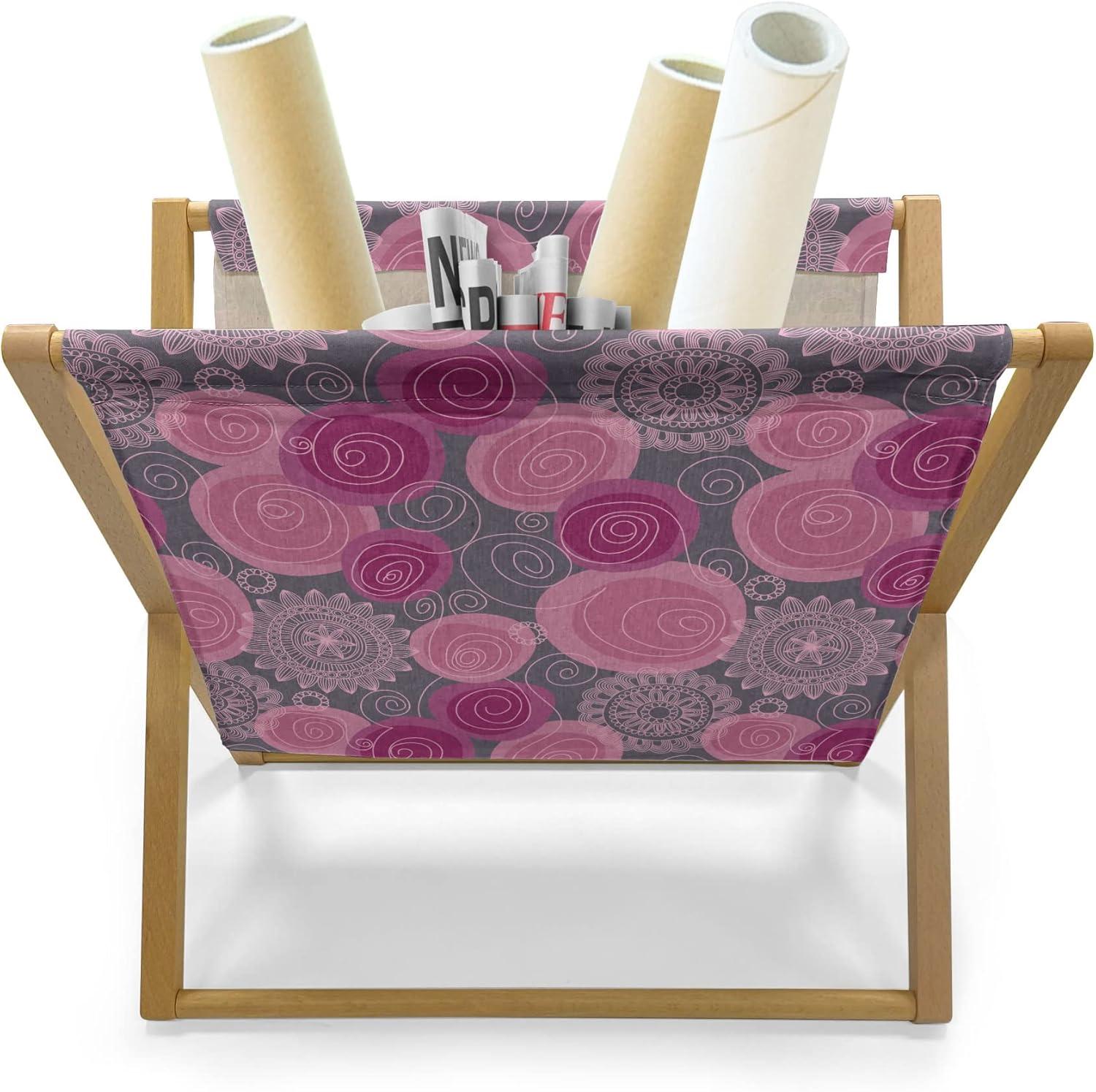 imageAmbesonne Romantic Magazine and Book Holder Flowers Hearts Valentines Celebration Birthday Lovers Twiggy Branches Floor Rack Decor for Interior of Home amp Office 22 x 19 Coral Pale Peach PinkFuchsia Magenta Grey