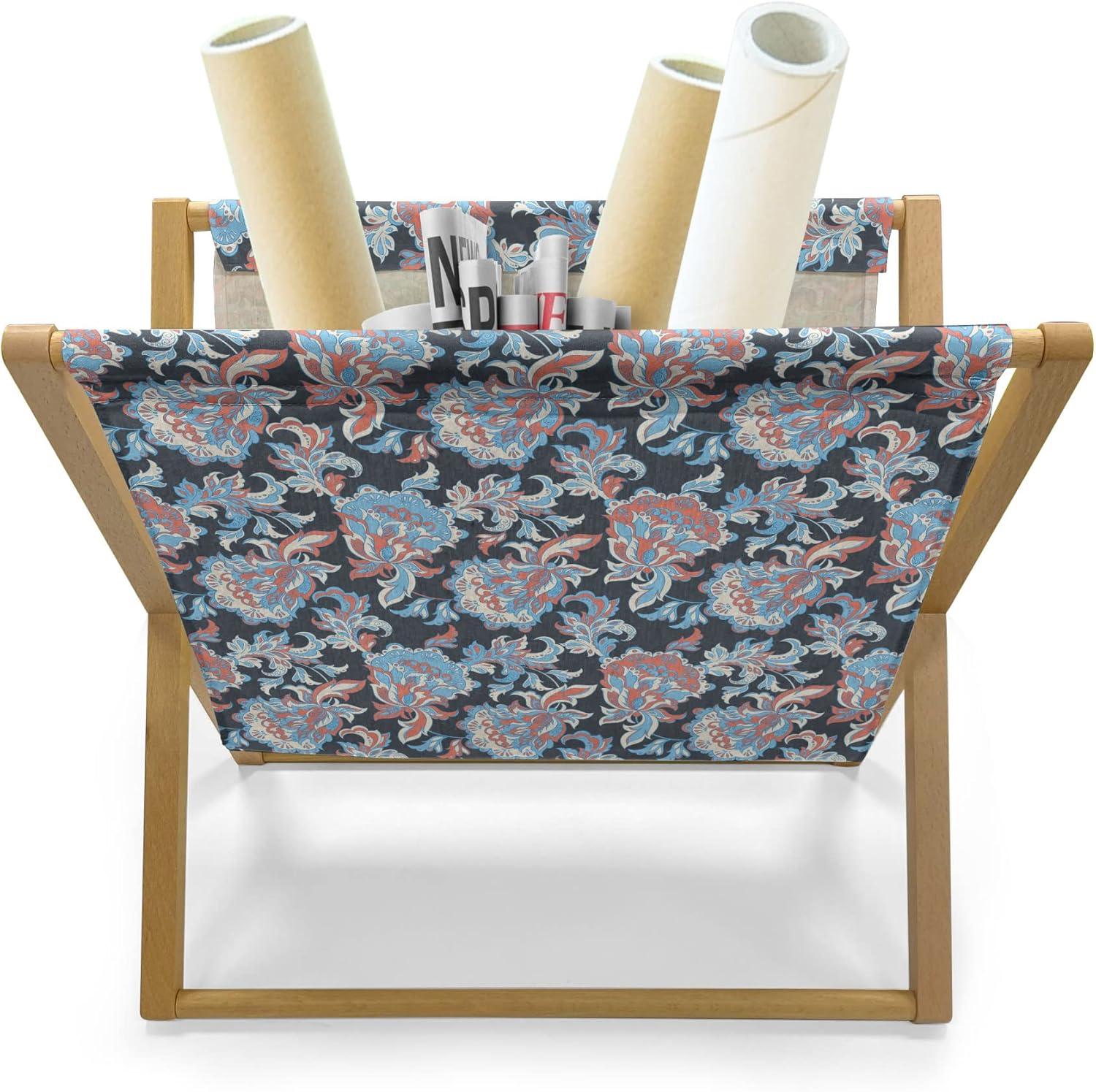 imageAmbesonne Romantic Magazine and Book Holder Flowers Hearts Valentines Celebration Birthday Lovers Twiggy Branches Floor Rack Decor for Interior of Home amp Office 22 x 19 Coral Pale Peach PinkCharcoal Grey Coral Blue