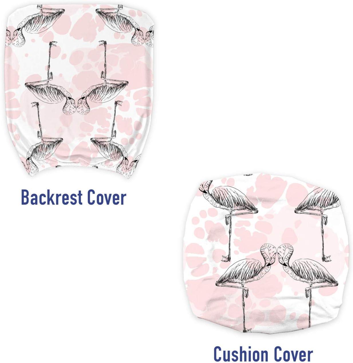 imageAmbesonne Romantic Office Chair Cover Flamingos Shaping Hearts Heads Love Animal Valentines Illustration Stretchable Decorative Universal Size High Back Printed Slipcover Pale Pink GreyPale Pink Grey