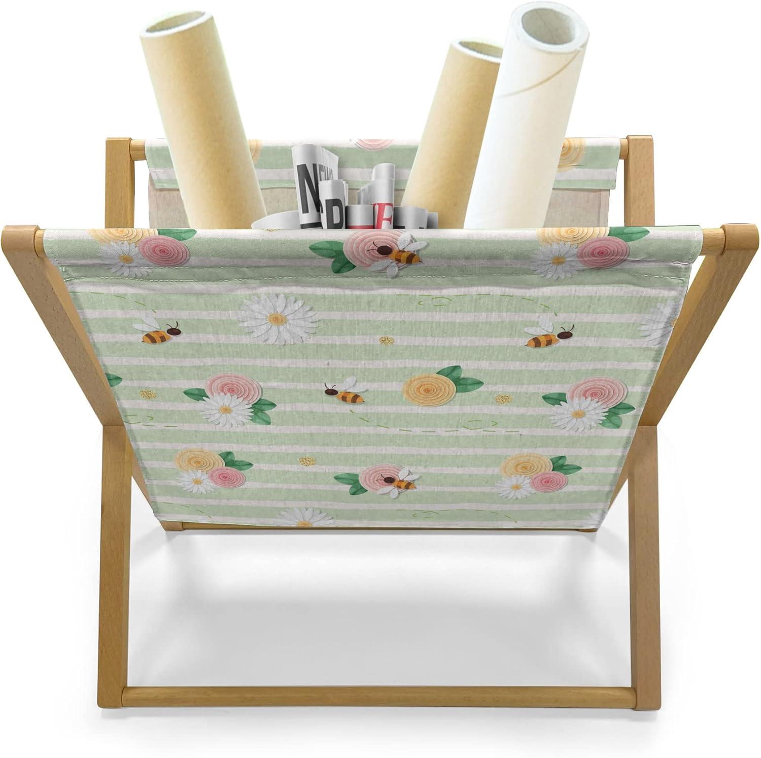 imageAmbesonne Valentines Day Magazine and Book Holder Celebration Theme Hand Drawn Heart Birthday Romantic Graffiti Style Floor Rack Decor for Interior of Home amp Office 22 x 19 Pale Coffee WhitePastel Green Multicolor