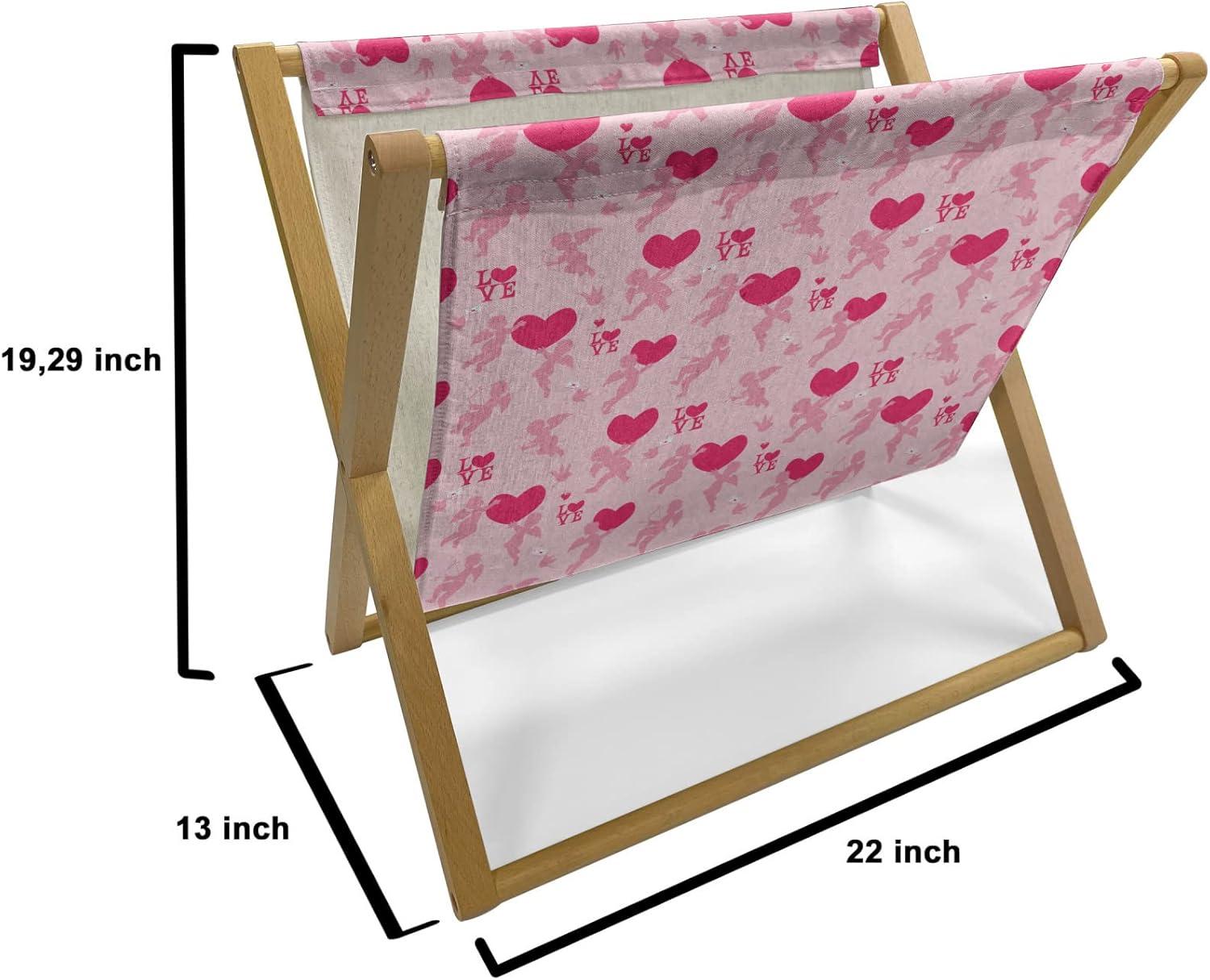 imageAmbesonne Valentines Day Magazine and Book Holder Celebration Theme Hand Drawn Heart Birthday Romantic Graffiti Style Floor Rack Decor for Interior of Home amp Office 22 x 19 Pale Coffee WhiteRose Pink