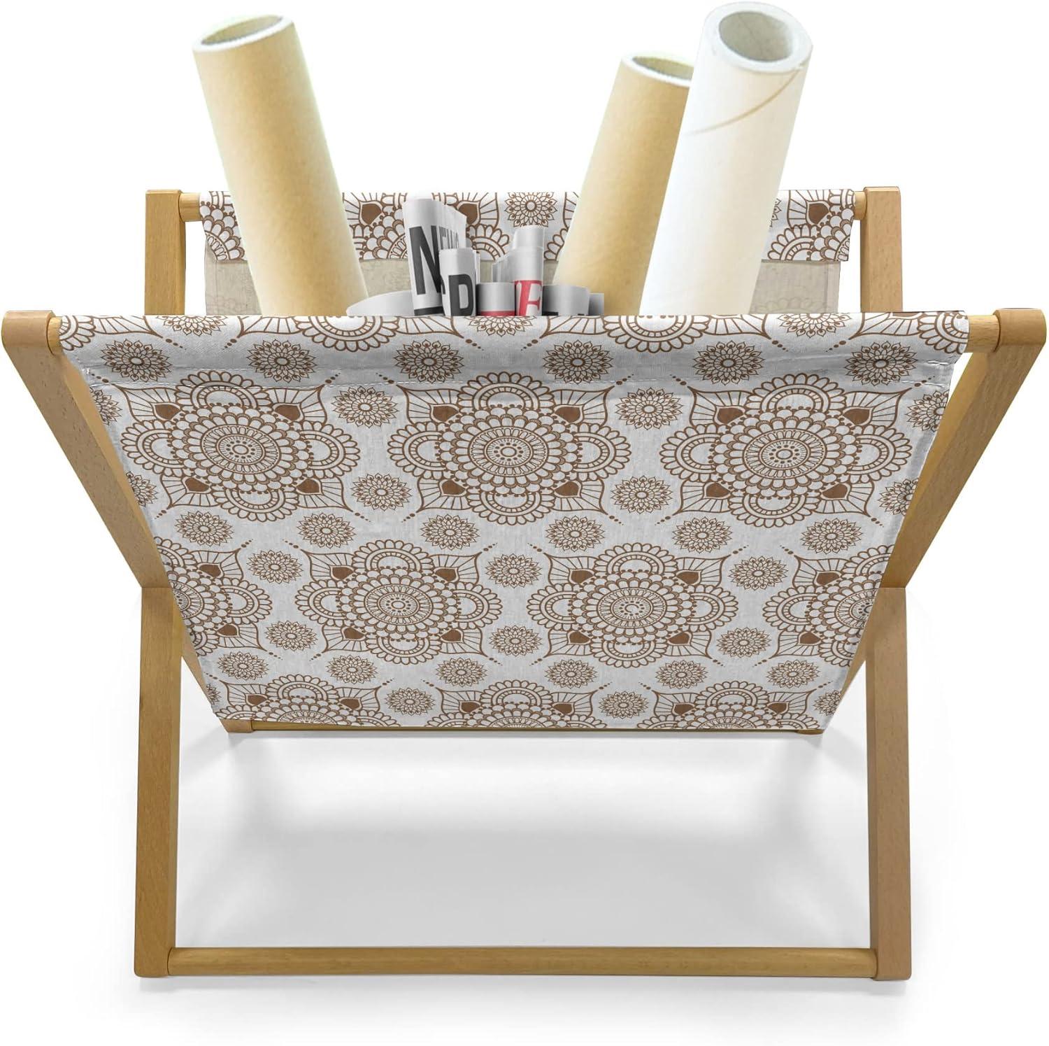 imageAmbesonne Valentines Day Magazine and Book Holder Celebration Theme Hand Drawn Heart Birthday Romantic Graffiti Style Floor Rack Decor for Interior of Home amp Office 22 x 19 Pale Coffee WhiteUmber White