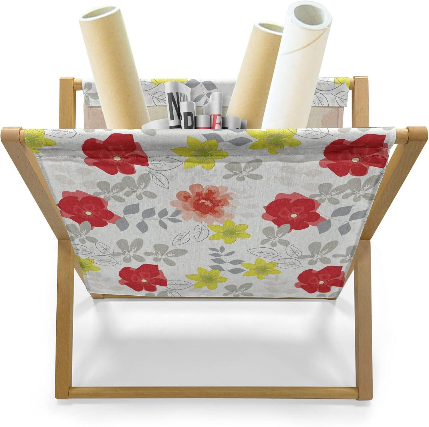 imageAmbesonne Valentines Day Magazine and Book Holder Love Birds and Hearts Kissing Romantic Animals Motif Repetition Floor Rack Decor for Interior of Home amp Office 22 x 19 Apricot Red and GreyRed Yellow Green and Grey