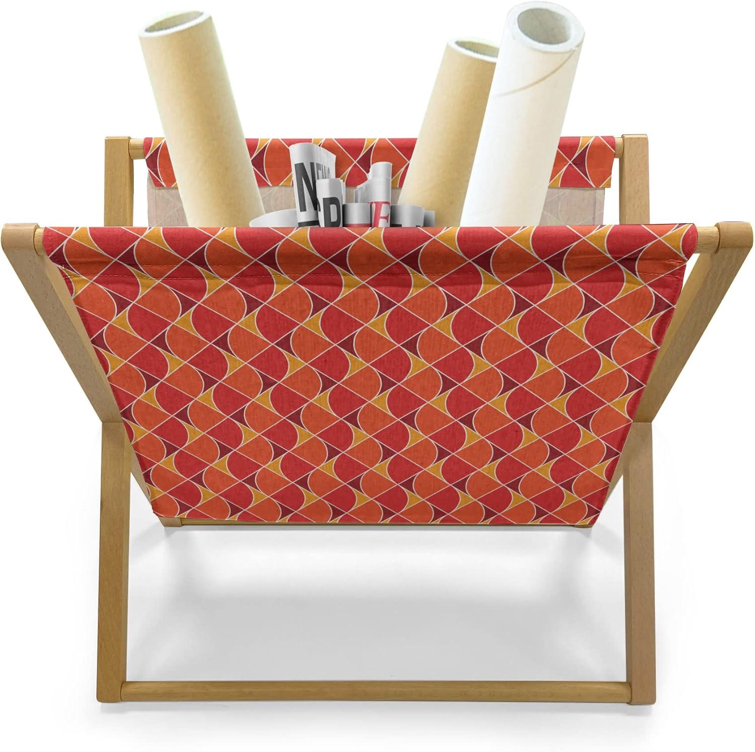 imageAmbesonne Valentines Day Magazine and Book Holder Love Theme Pattern of Repetitive Hearts Shape in Horizontal Design Floor Rack Decor for Interior of Home amp Office 22 x 19 Rose Peach and WhiteVermilion Maroon and Mustard