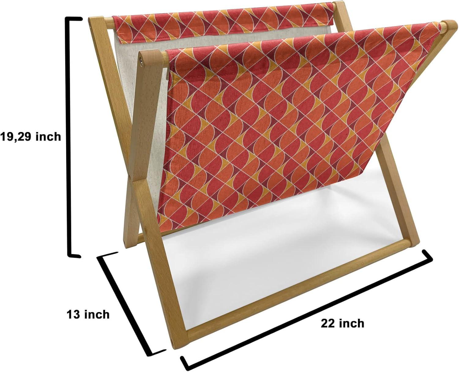 imageAmbesonne Valentines Day Magazine and Book Holder Love Theme Pattern of Repetitive Hearts Shape in Horizontal Design Floor Rack Decor for Interior of Home amp Office 22 x 19 Rose Peach and WhiteVermilion Maroon and Mustard