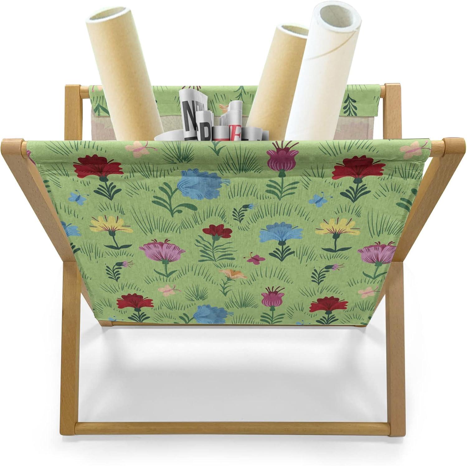 imageAmbesonne Valentines Day Magazine and Book Holder Modern and Arcadia Love Themed Pattern with Hearts Floor Rack Decor for Interior of Home amp Office 22 x 19 Dark Blue Grey and WhiteGreen Multicolor