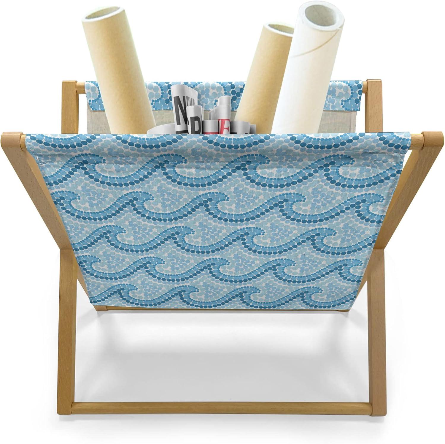 imageAmbesonne Valentines Day Magazine and Book Holder Modern and Arcadia Love Themed Pattern with Hearts Floor Rack Decor for Interior of Home amp Office 22 x 19 Dark Blue Grey and WhitePale Azure Blue