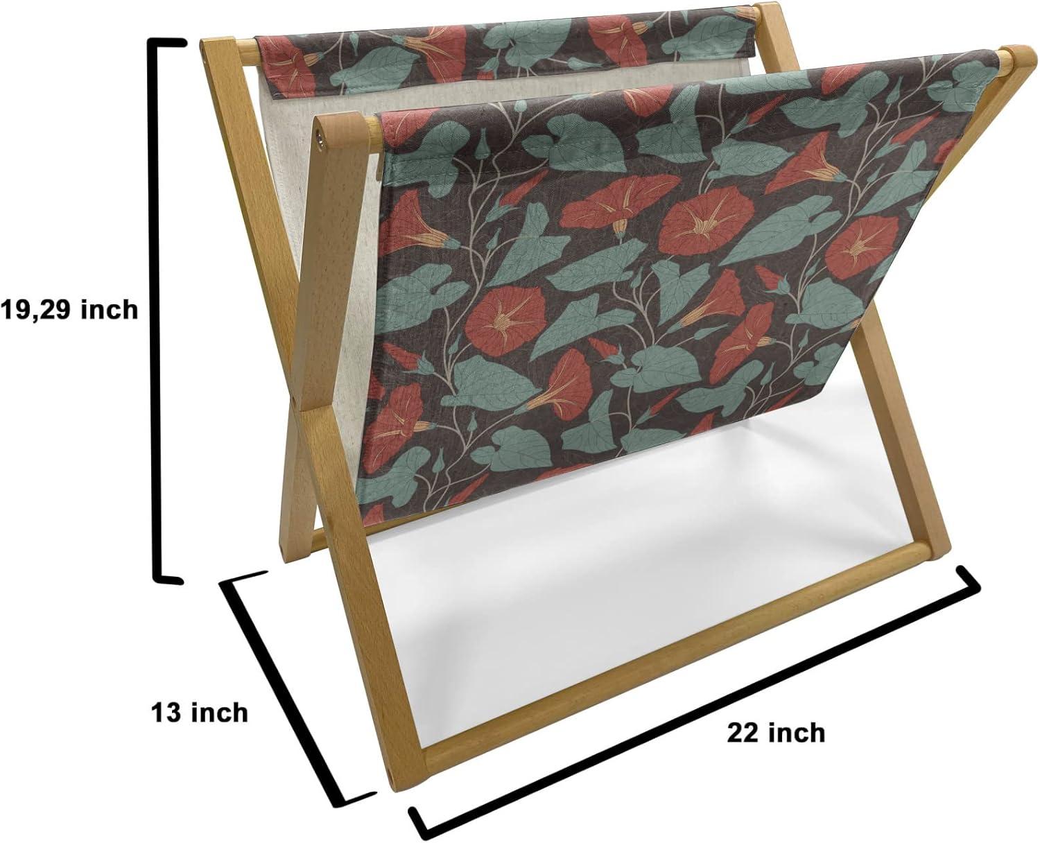 imageAmbesonne Valentines Day Magazine and Book Holder Modern and Arcadia Love Themed Pattern with Hearts Floor Rack Decor for Interior of Home amp Office 22 x 19 Dark Blue Grey and WhiteVermilion Multicolor