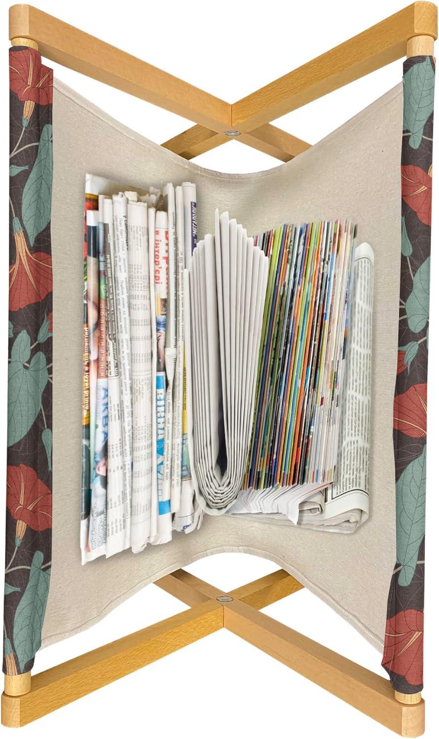 imageAmbesonne Valentines Day Magazine and Book Holder Modern and Arcadia Love Themed Pattern with Hearts Floor Rack Decor for Interior of Home amp Office 22 x 19 Dark Blue Grey and WhiteVermilion Multicolor