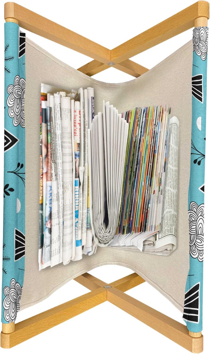 imageAmbesonne Valentines Day Magazine and Book Holder Modern and Arcadia Love Themed Pattern with Hearts Floor Rack Decor for Interior of Home amp Office 22 x 19 Dark Blue Grey and WhiteSky Blue Charcoal Grey