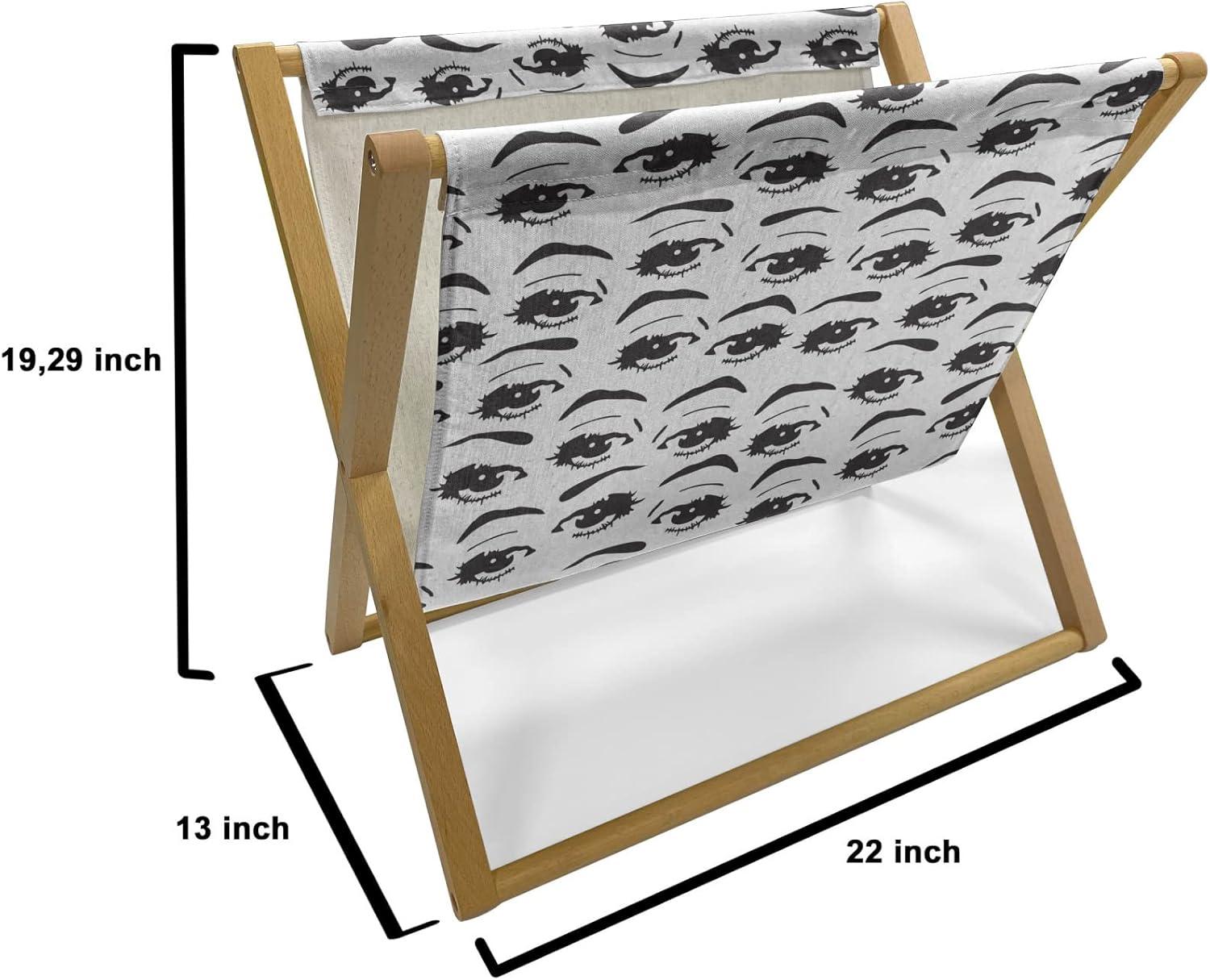 imageAmbesonne Valentines Day Magazine and Book Holder Modern and Arcadia Love Themed Pattern with Hearts Floor Rack Decor for Interior of Home amp Office 22 x 19 Dark Blue Grey and WhiteBlack and White