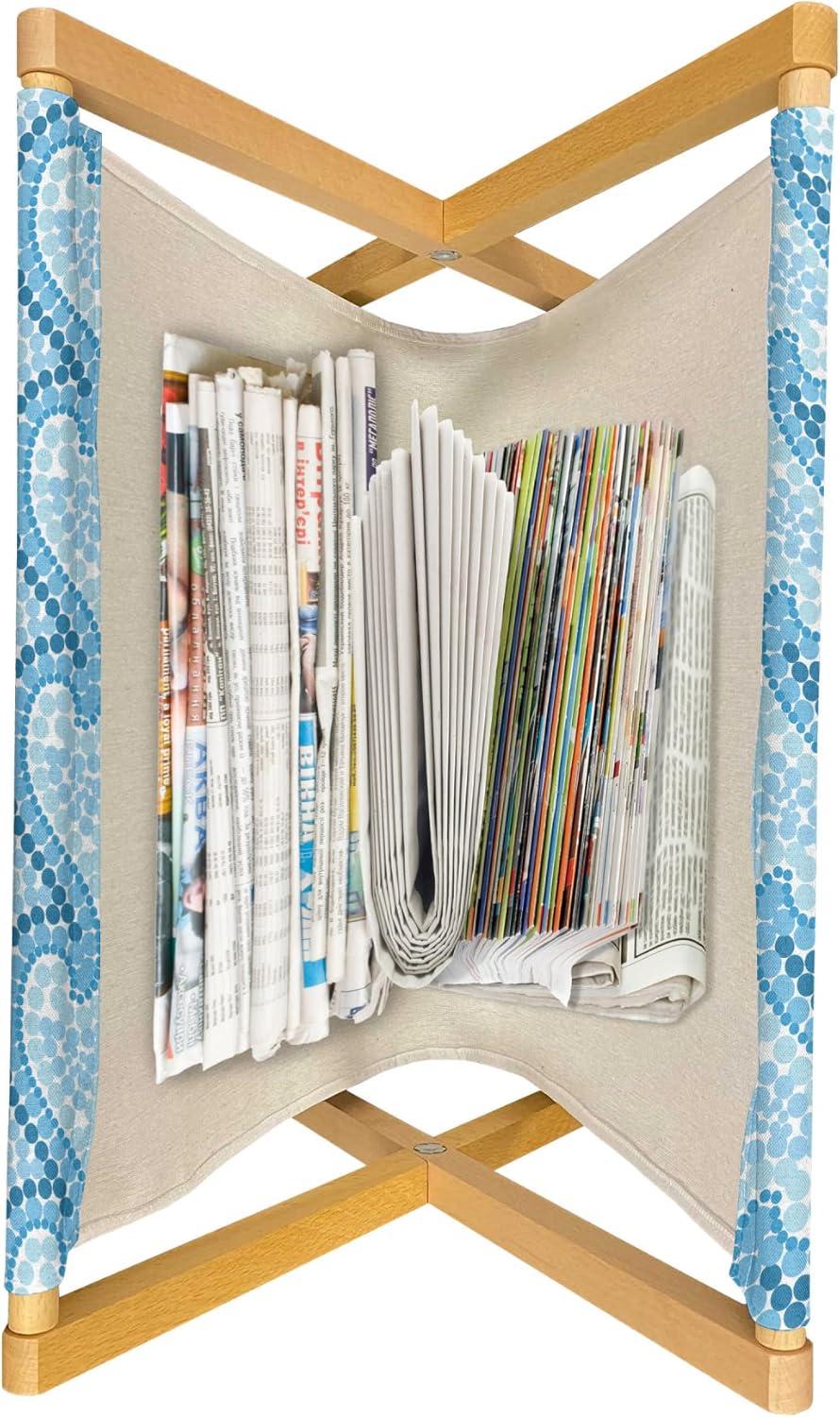 imageAmbesonne Valentines Day Magazine and Book Holder Modern and Arcadia Love Themed Pattern with Hearts Floor Rack Decor for Interior of Home amp Office 22 x 19 Dark Blue Grey and WhitePale Azure Blue
