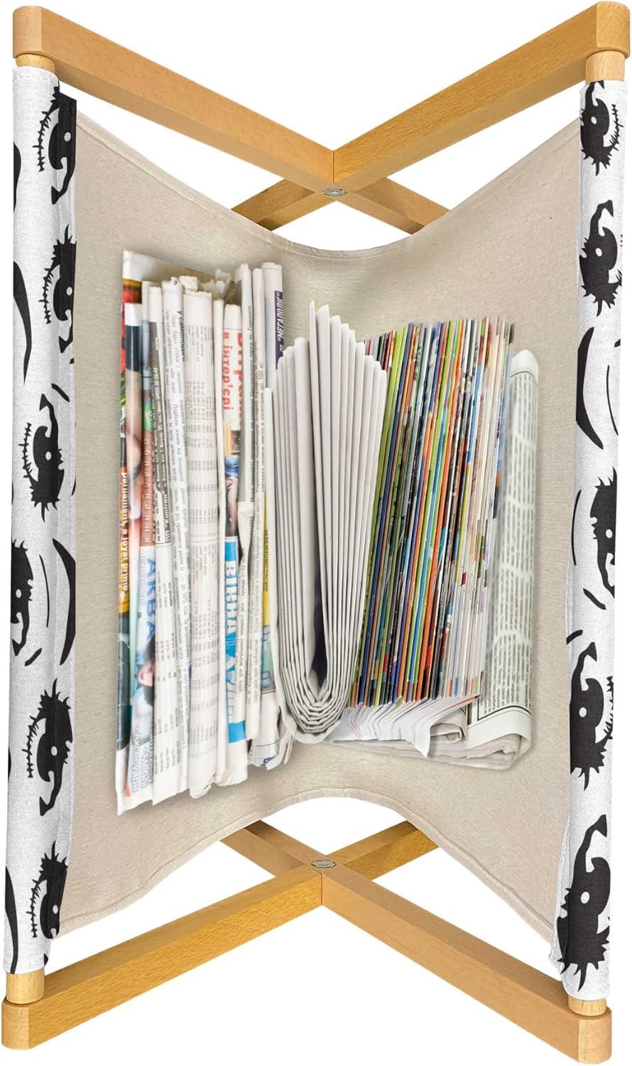 imageAmbesonne Valentines Day Magazine and Book Holder Modern and Arcadia Love Themed Pattern with Hearts Floor Rack Decor for Interior of Home amp Office 22 x 19 Dark Blue Grey and WhiteBlack and White
