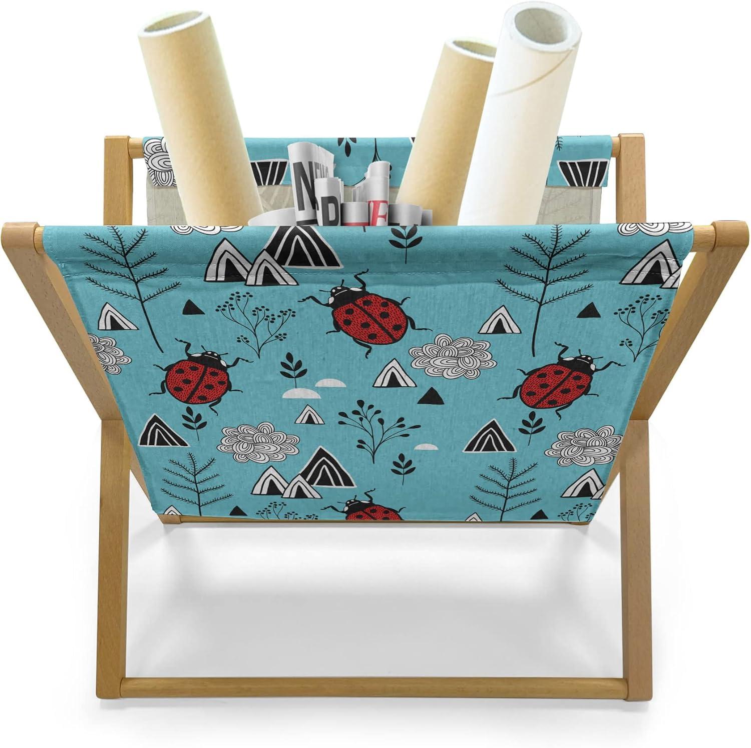 imageAmbesonne Valentines Day Magazine and Book Holder Modern and Arcadia Love Themed Pattern with Hearts Floor Rack Decor for Interior of Home amp Office 22 x 19 Dark Blue Grey and WhiteSky Blue Charcoal Grey
