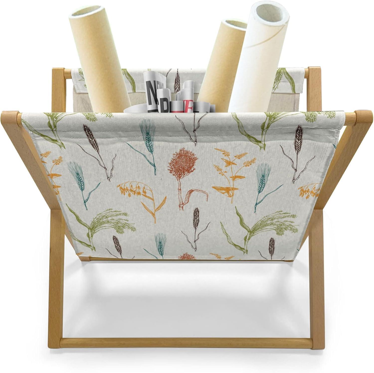 imageAmbesonne Valentines Day Magazine and Book Holder Modern and Arcadia Love Themed Pattern with Hearts Floor Rack Decor for Interior of Home amp Office 22 x 19 Dark Blue Grey and WhiteOff White Multicolor