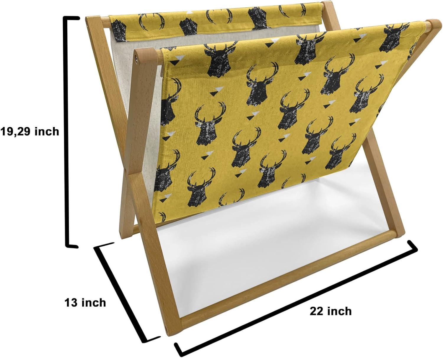 imageAmbesonne Valentines Day Magazine and Book Holder Modern and Arcadia Love Themed Pattern with Hearts Floor Rack Decor for Interior of Home amp Office 22 x 19 Dark Blue Grey and WhiteMustard and Charcoal Grey