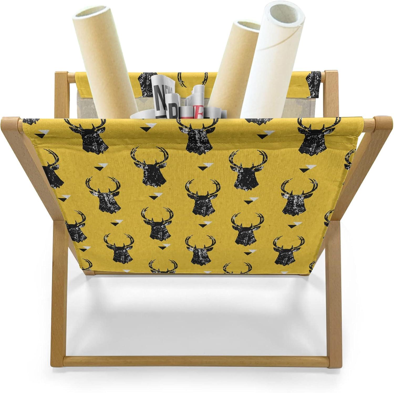 imageAmbesonne Valentines Day Magazine and Book Holder Modern and Arcadia Love Themed Pattern with Hearts Floor Rack Decor for Interior of Home amp Office 22 x 19 Dark Blue Grey and WhiteMustard and Charcoal Grey