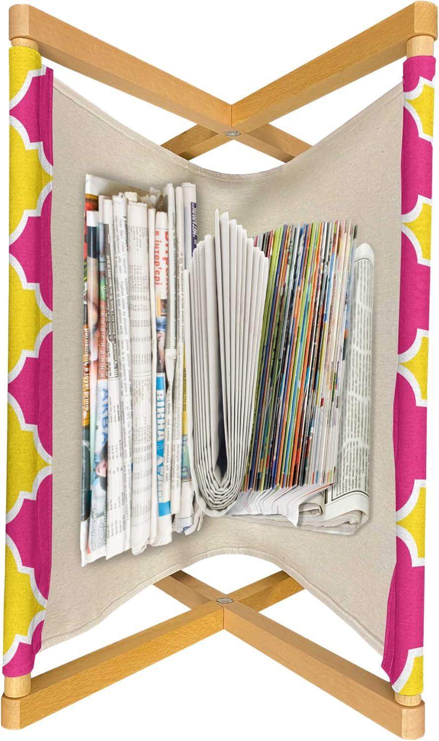 imageAmbesonne Valentines Day Magazine and Book Holder Romantic Theme Couple of Flamingos with Heart Motifs on Stripes Floor Rack Decor for Interior of Home amp Office 22 x 19 Dark Coral Pale BlueYellow Hot Pink