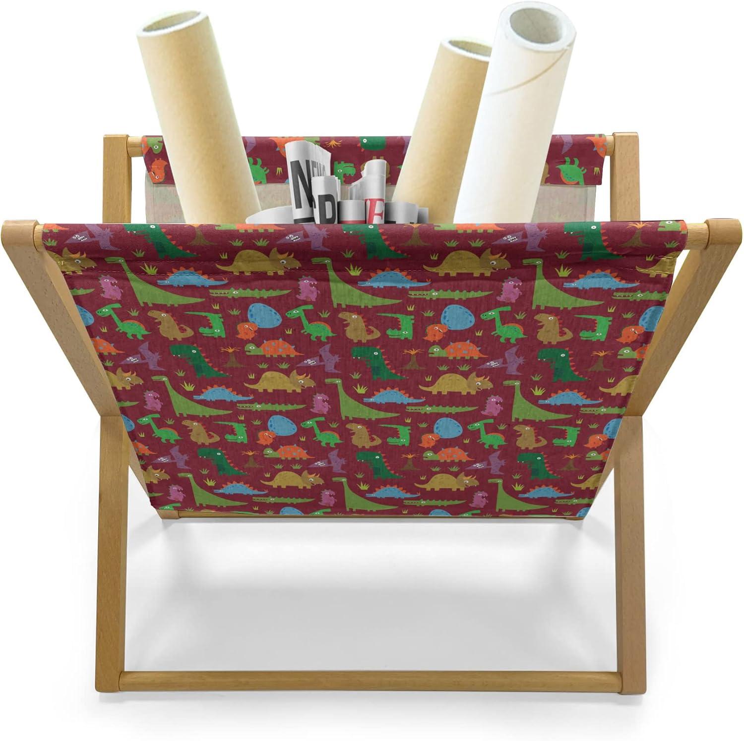 imageAmbesonne Valentines Day Magazine and Book Holder Streaks with Heart Motifs on The Edge Romantic Love Pattern Floor Rack Decor for Interior of Home amp Office 22 x 19 Dark Coral and Dark GreyRuby and Multicolor