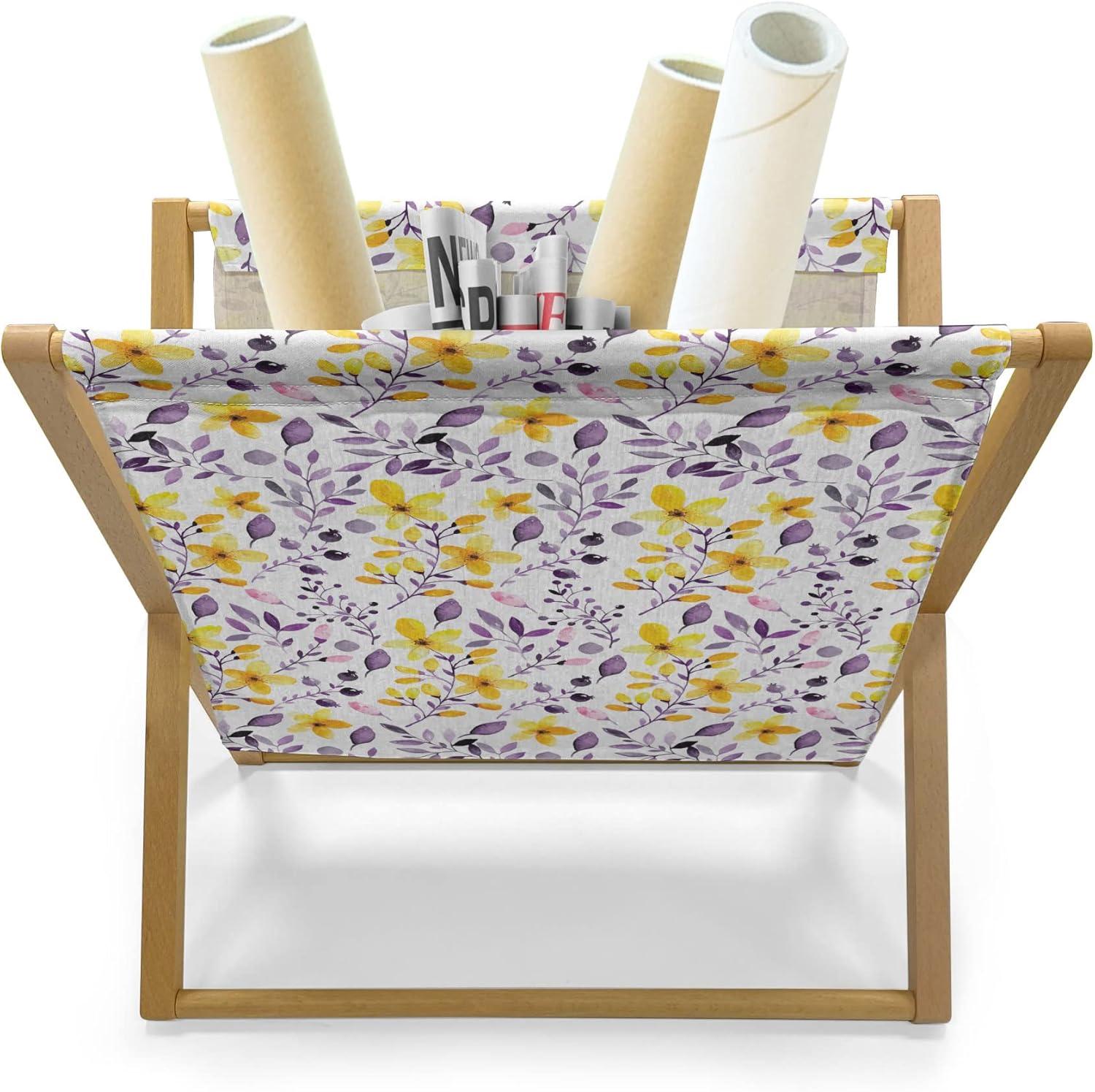 imageAmbesonne Valentines Day Magazine and Book Holder Streaks with Heart Motifs on The Edge Romantic Love Pattern Floor Rack Decor for Interior of Home amp Office 22 x 19 Dark Coral and Dark GreyYellow Purple White