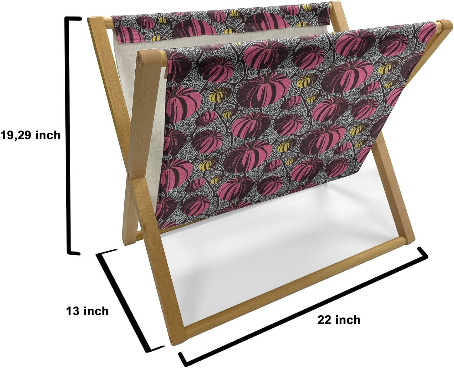 imageAmbesonne Valentines Day Magazine and Book Holder Streaks with Heart Motifs on The Edge Romantic Love Pattern Floor Rack Decor for Interior of Home amp Office 22 x 19 Dark Coral and Dark GreyPink Mustard and Grey