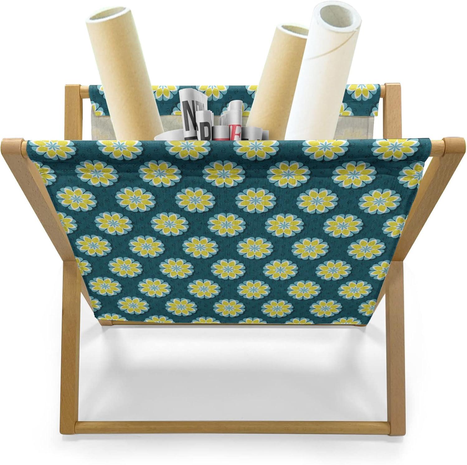 imageAmbesonne Valentines Day Magazine and Book Holder Streaks with Heart Motifs on The Edge Romantic Love Pattern Floor Rack Decor for Interior of Home amp Office 22 x 19 Dark Coral and Dark GreyDark Teal Yellow