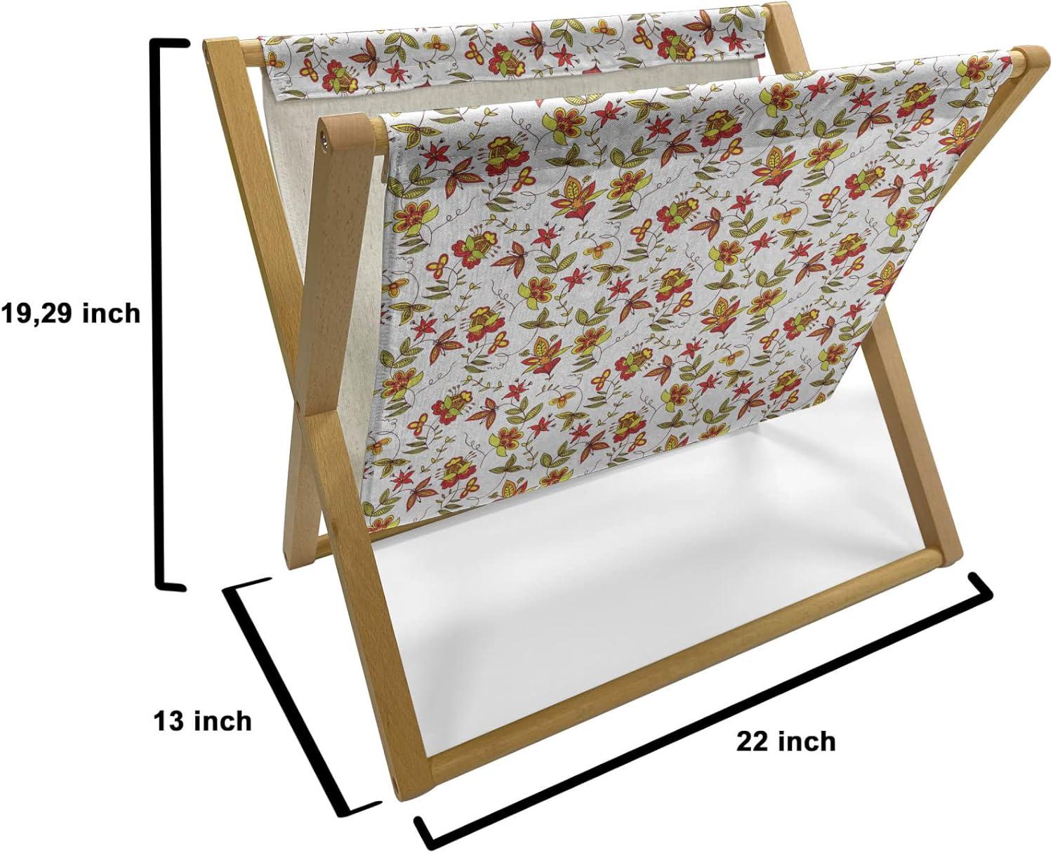 imageAmbesonne Valentines Day Magazine and Book Holder Streaks with Heart Motifs on The Edge Romantic Love Pattern Floor Rack Decor for Interior of Home amp Office 22 x 19 Dark Coral and Dark GreyRed Yellow White