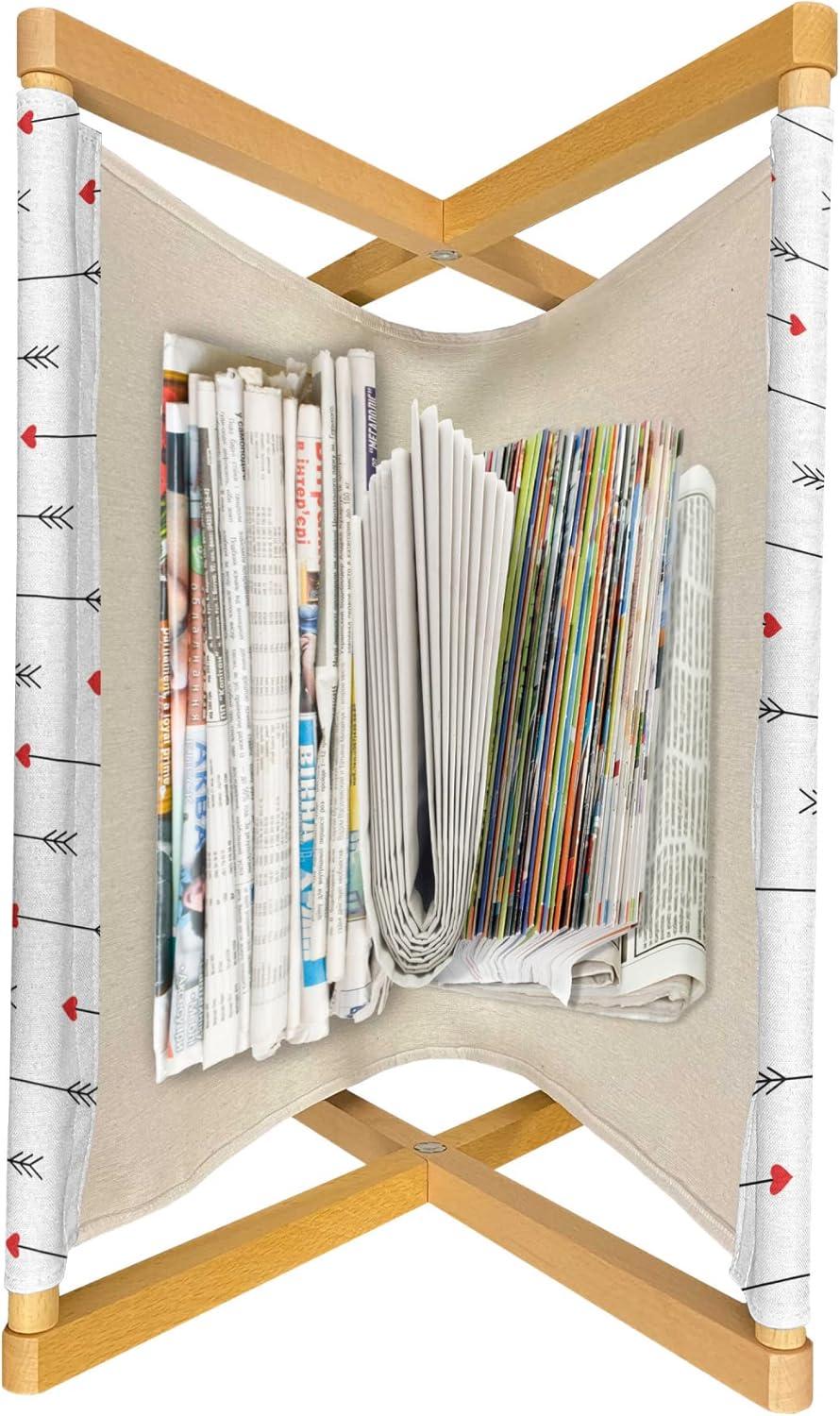 imageAmbesonne Valentines Day Magazine and Book Holder Streaks with Heart Motifs on The Edge Romantic Love Pattern Floor Rack Decor for Interior of Home amp Office 22 x 19 Dark Coral and Dark GreyDark Coral and Dark Grey