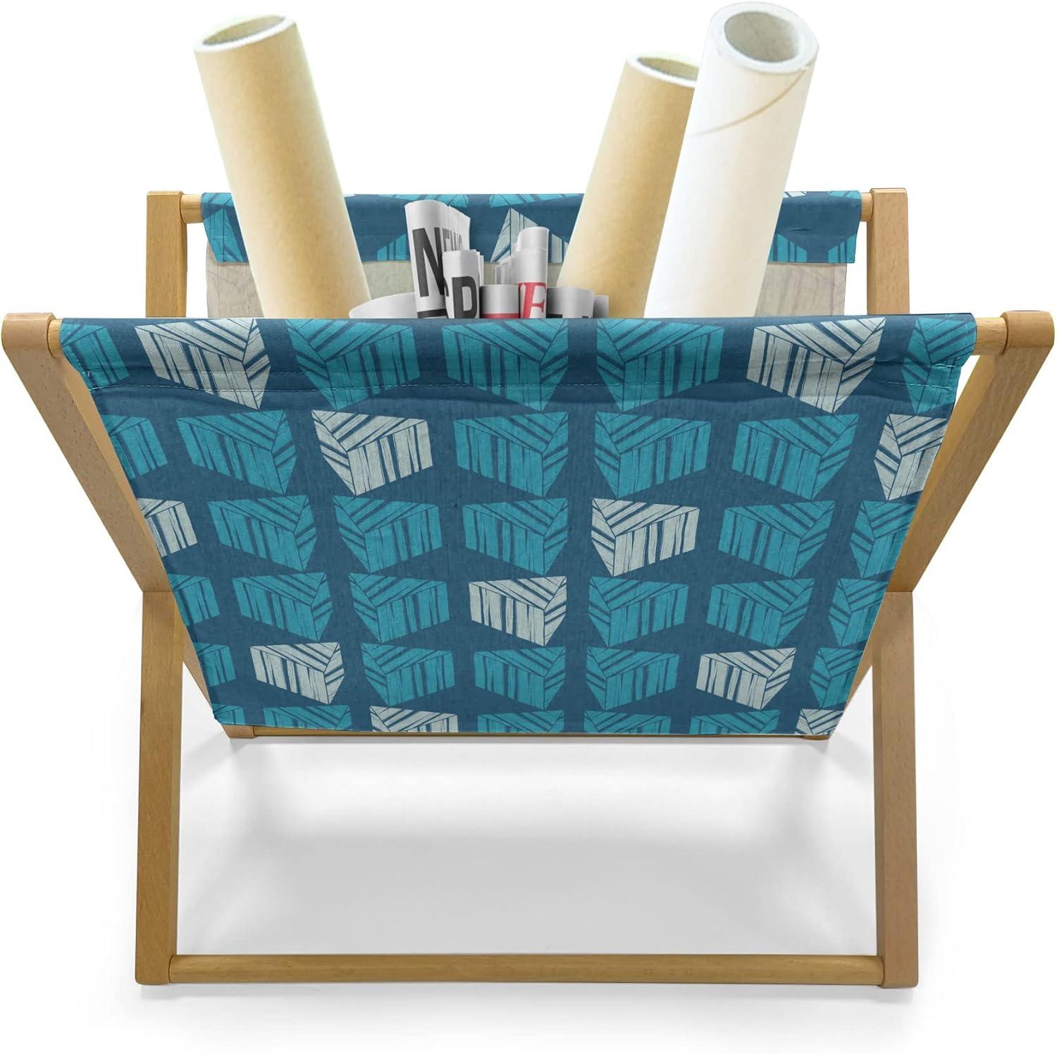 imageAmbesonne Valentines Day Magazine and Book Holder Streaks with Heart Motifs on The Edge Romantic Love Pattern Floor Rack Decor for Interior of Home amp Office 22 x 19 Dark Coral and Dark GreyTurquoise Blue
