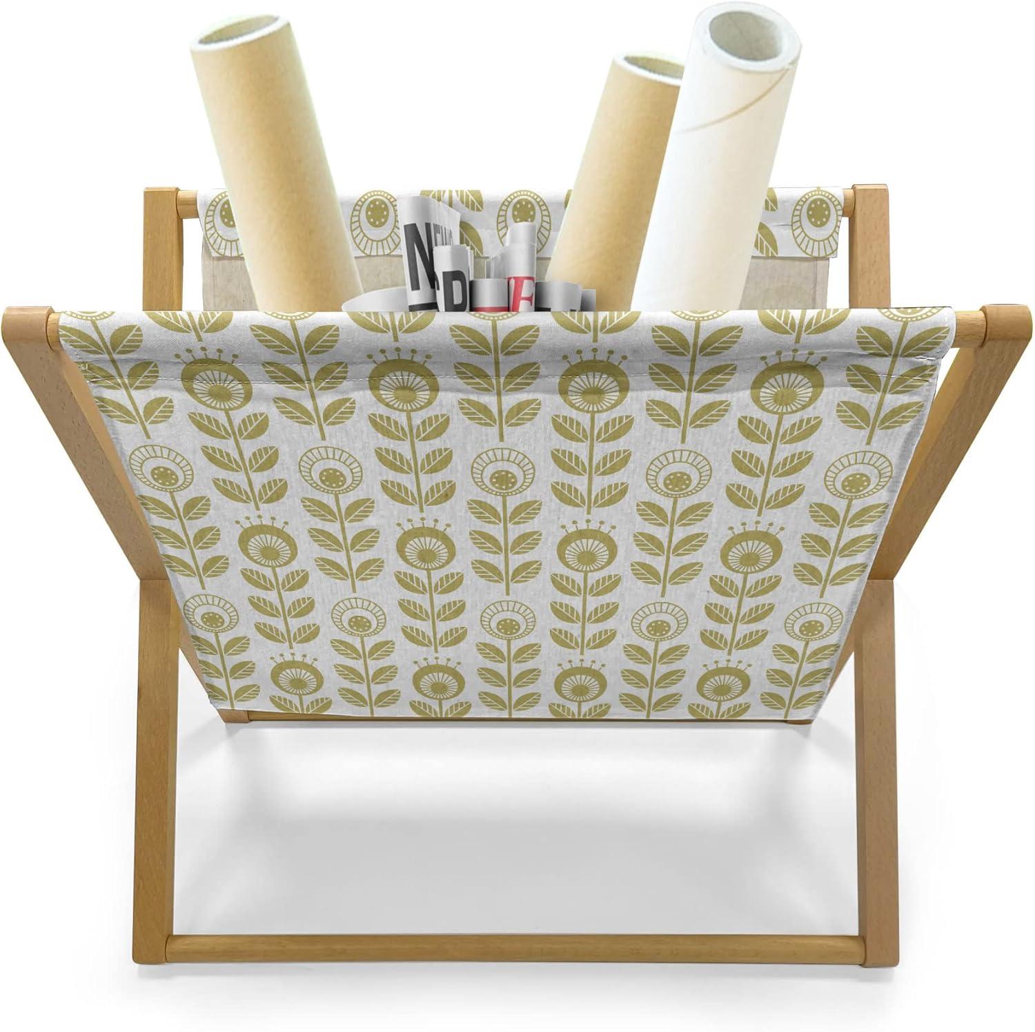 imageAmbesonne Valentines Day Magazine and Book Holder Streaks with Heart Motifs on The Edge Romantic Love Pattern Floor Rack Decor for Interior of Home amp Office 22 x 19 Dark Coral and Dark GreyKhaki White