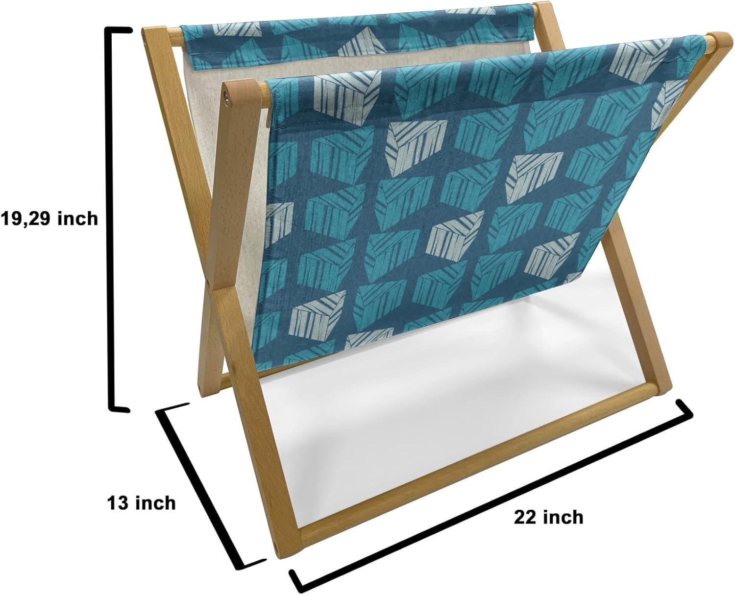 imageAmbesonne Valentines Day Magazine and Book Holder Streaks with Heart Motifs on The Edge Romantic Love Pattern Floor Rack Decor for Interior of Home amp Office 22 x 19 Dark Coral and Dark GreyTurquoise Blue