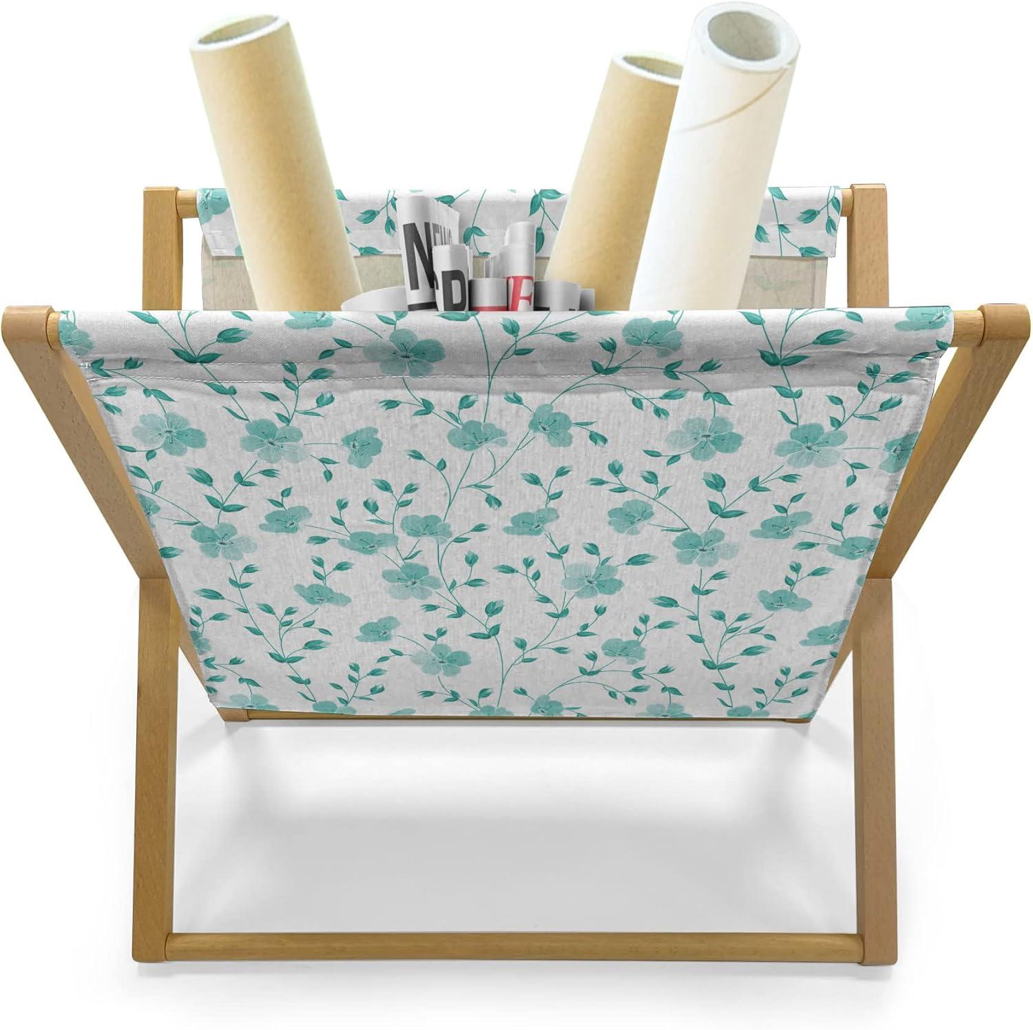 imageAmbesonne Valentines Day Magazine and Book Holder Streaks with Heart Motifs on The Edge Romantic Love Pattern Floor Rack Decor for Interior of Home amp Office 22 x 19 Dark Coral and Dark GreyPale Blue Teal White